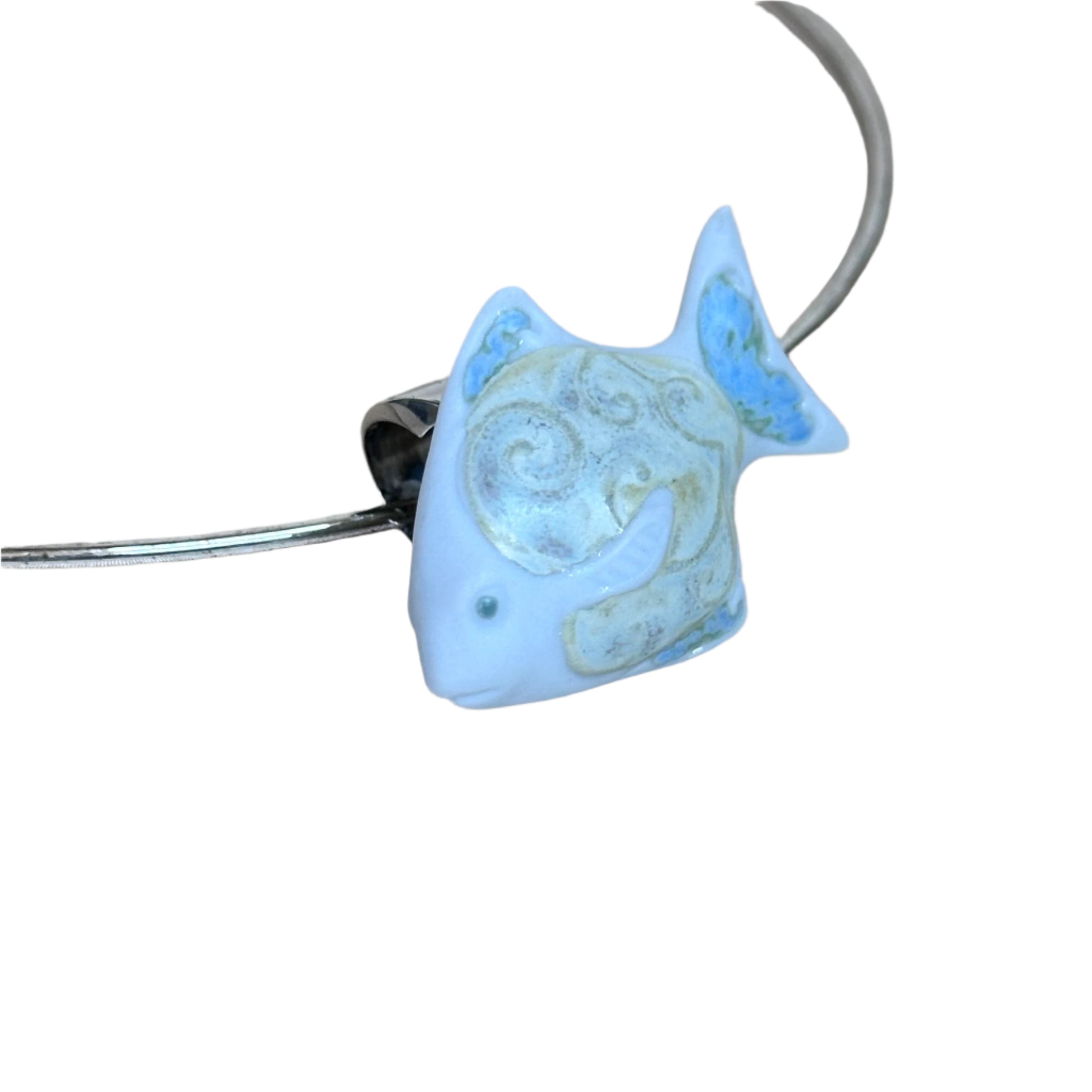 Talismania LLADRO Koi Fish Pendant on Cuff Choker Necklace 01010020
