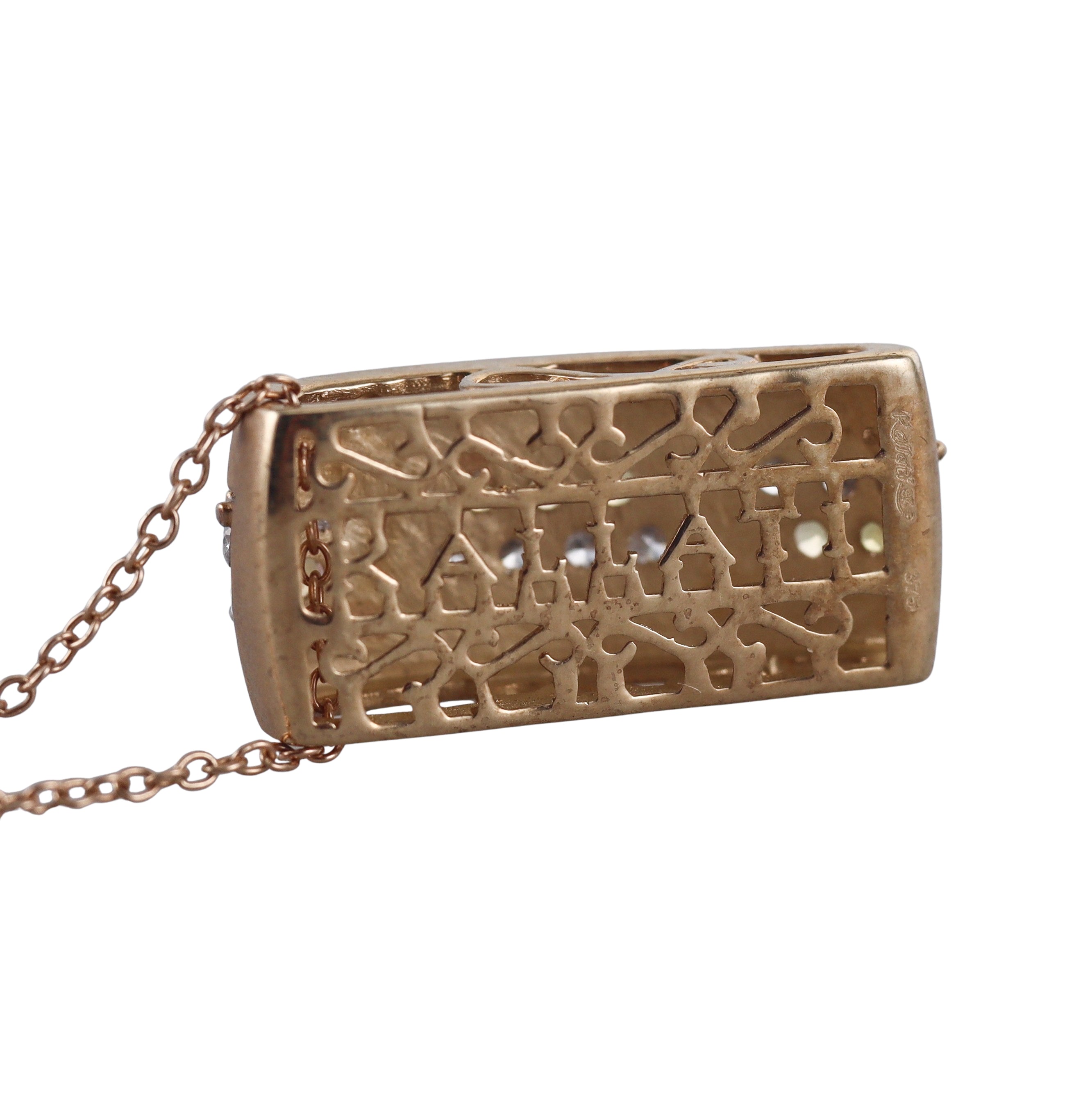 Kallati Diamond Yellow Sapphire 9k Gold Pendant Necklace