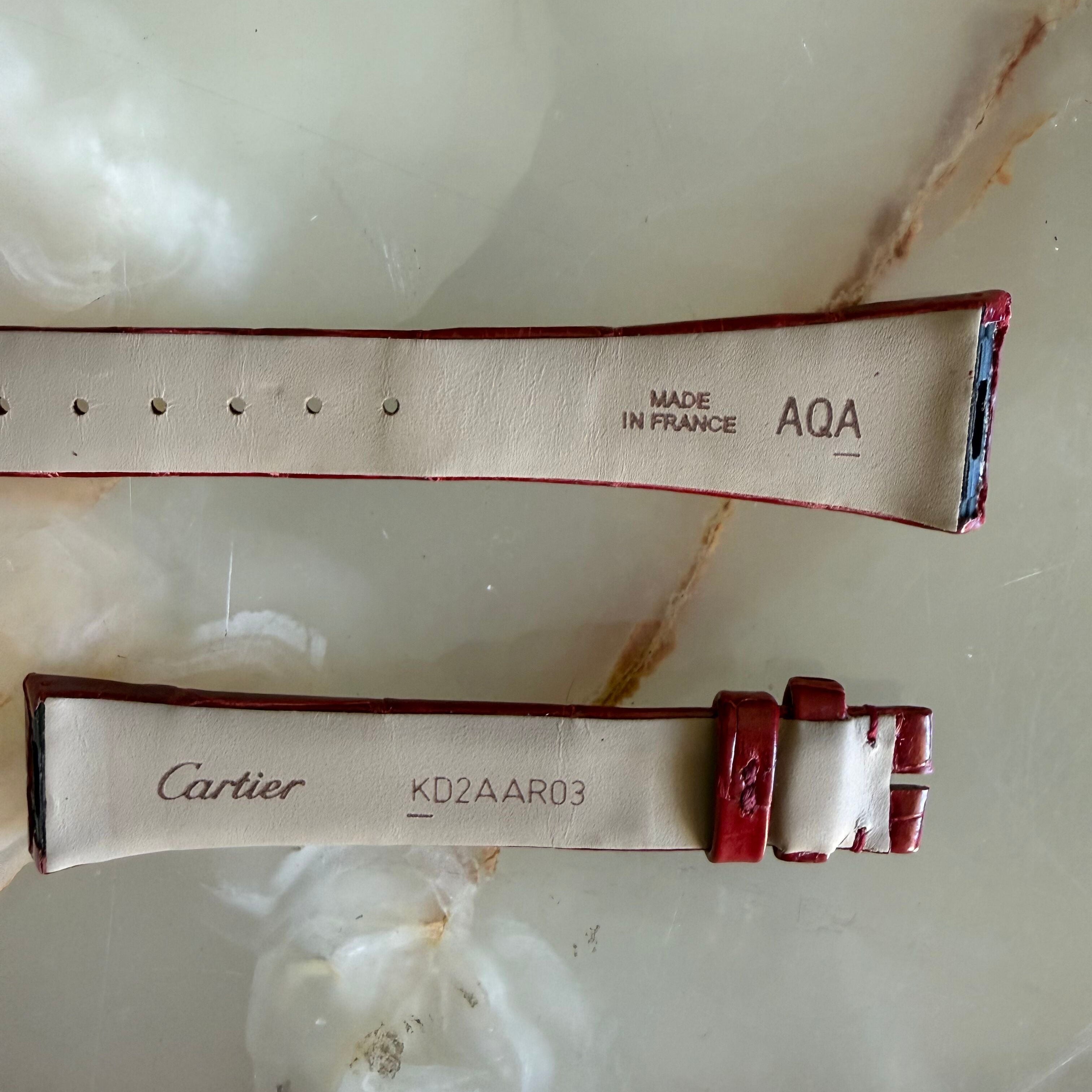 Authentic Cartier Red Alligator Quick Release Watch Strap Band 15.45mm KD2AAR03