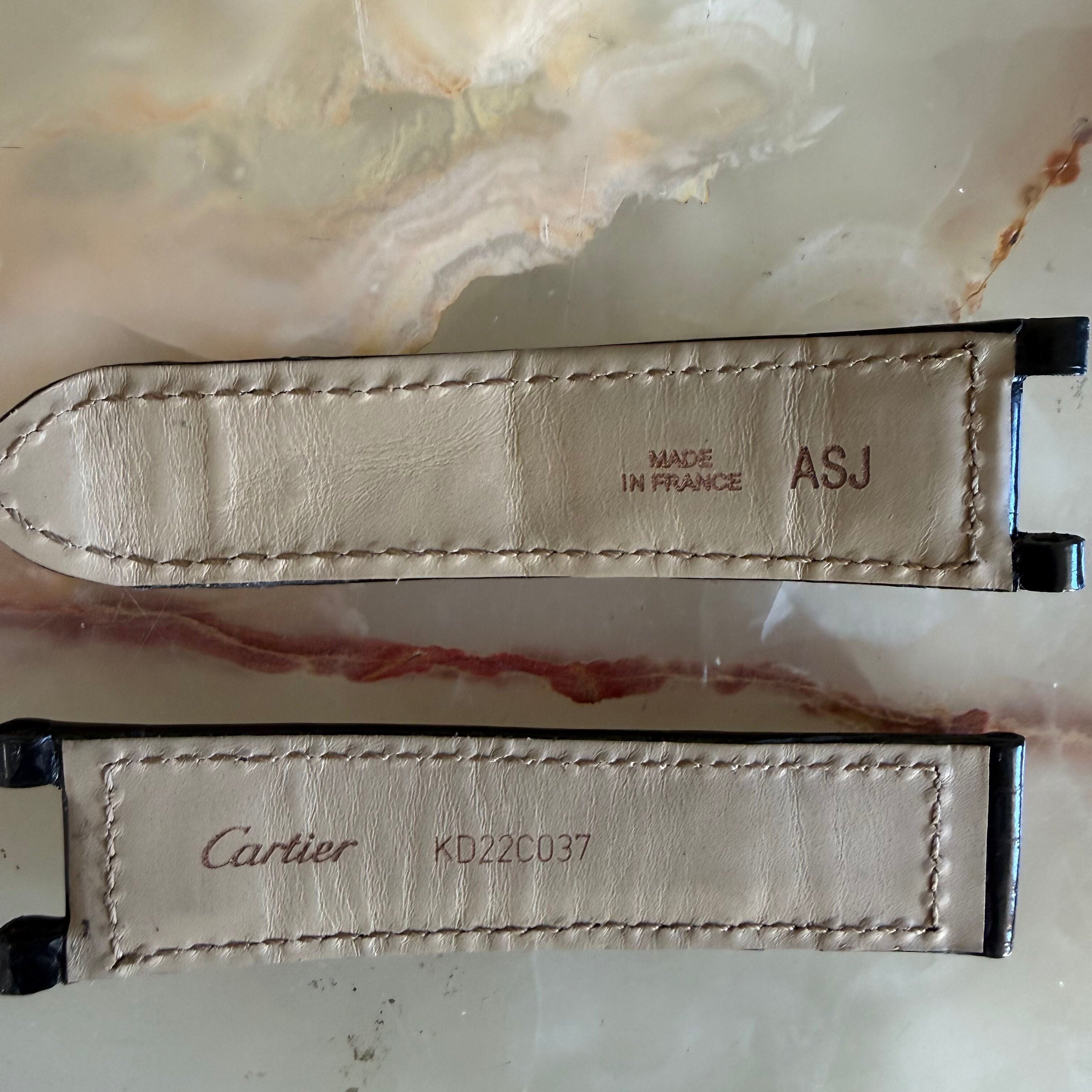 Authentic Cartier Pasha Black Alligator Watch Strap Band 19.30mm KD22C037