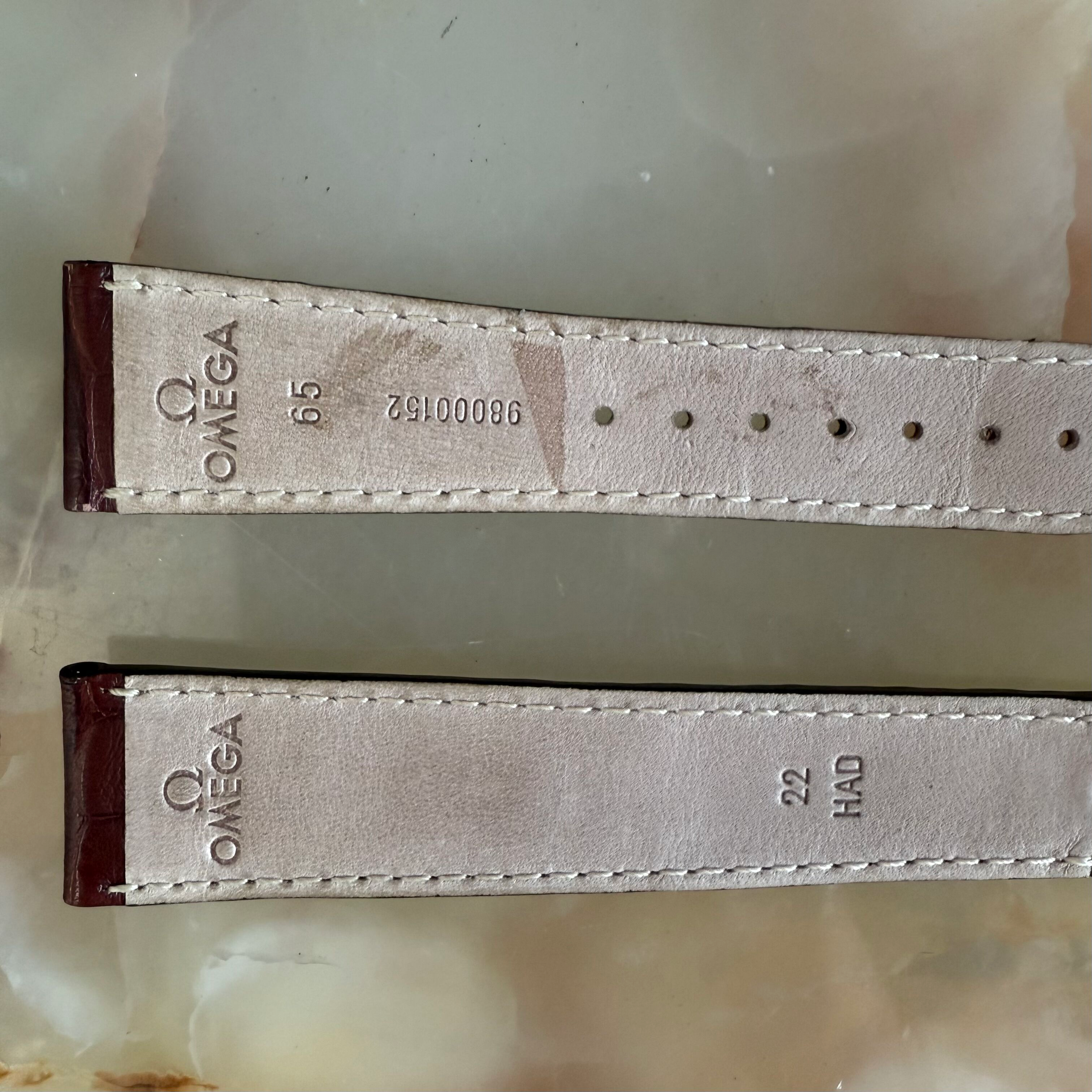 Authentic Omega Brown Alligator Watch Strap Band 22mm 98000152
