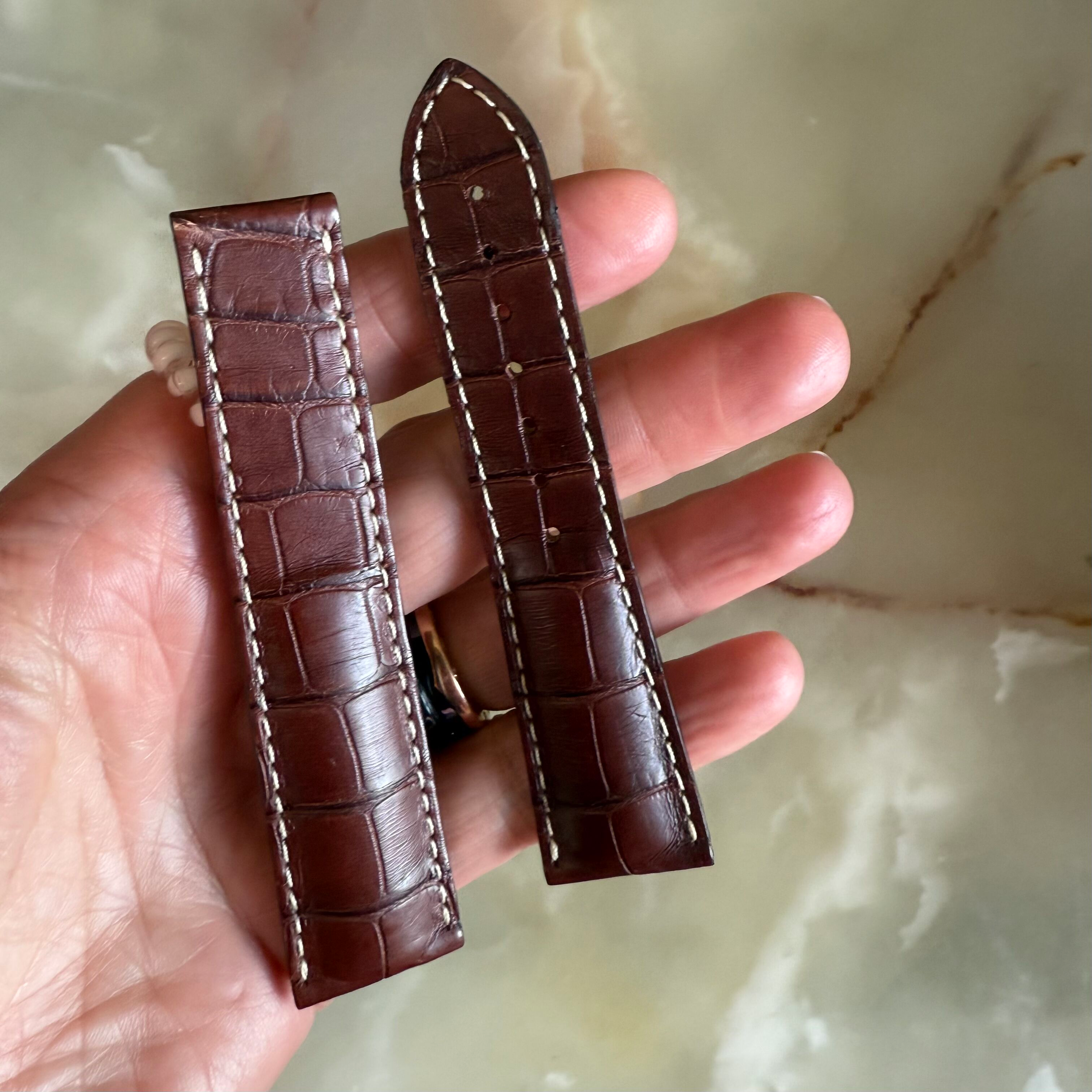 Authentic Omega Brown Alligator Watch Strap Band 22mm 98000152