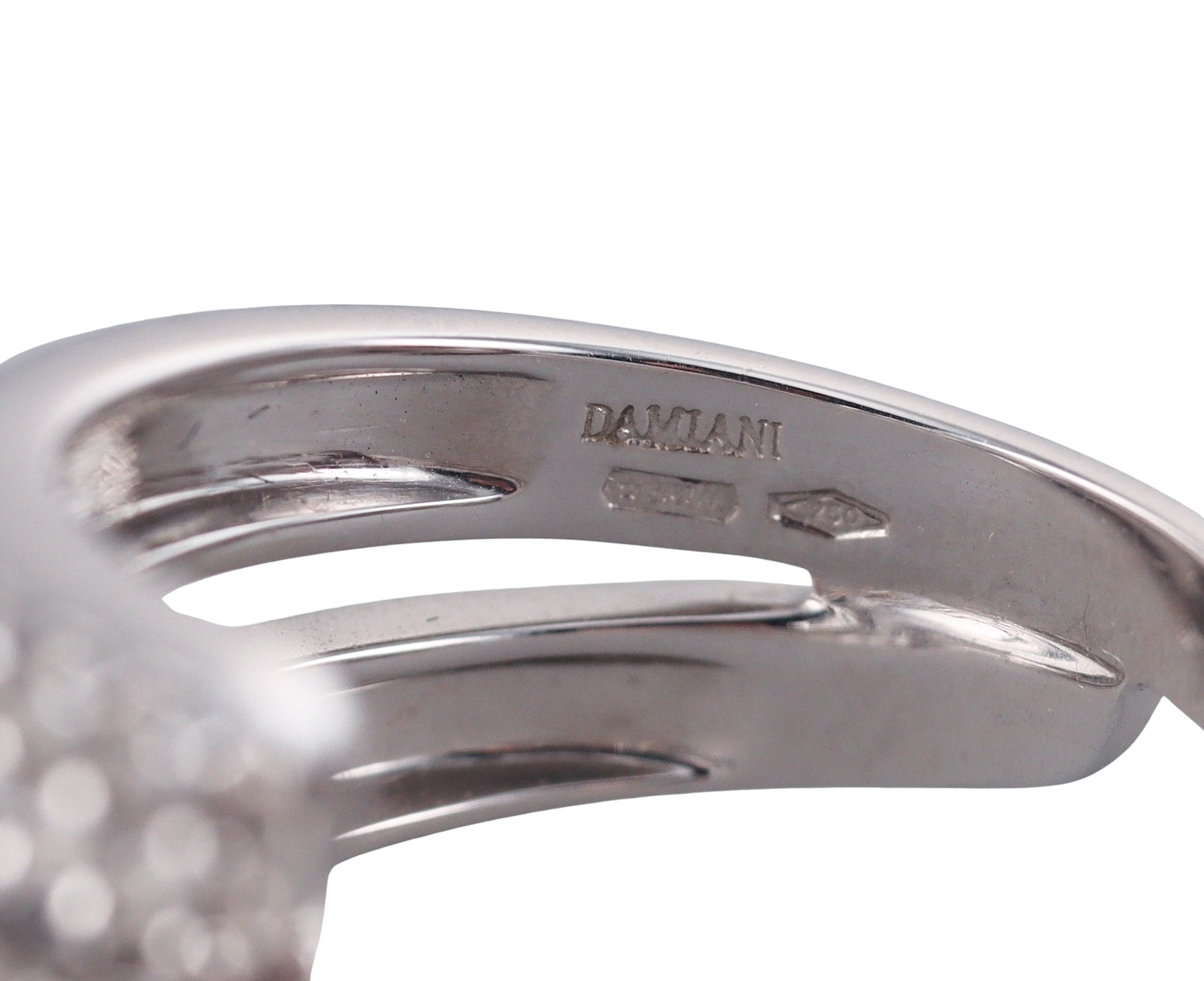 Damiani 18k Gold Woven Diamond Band Ring