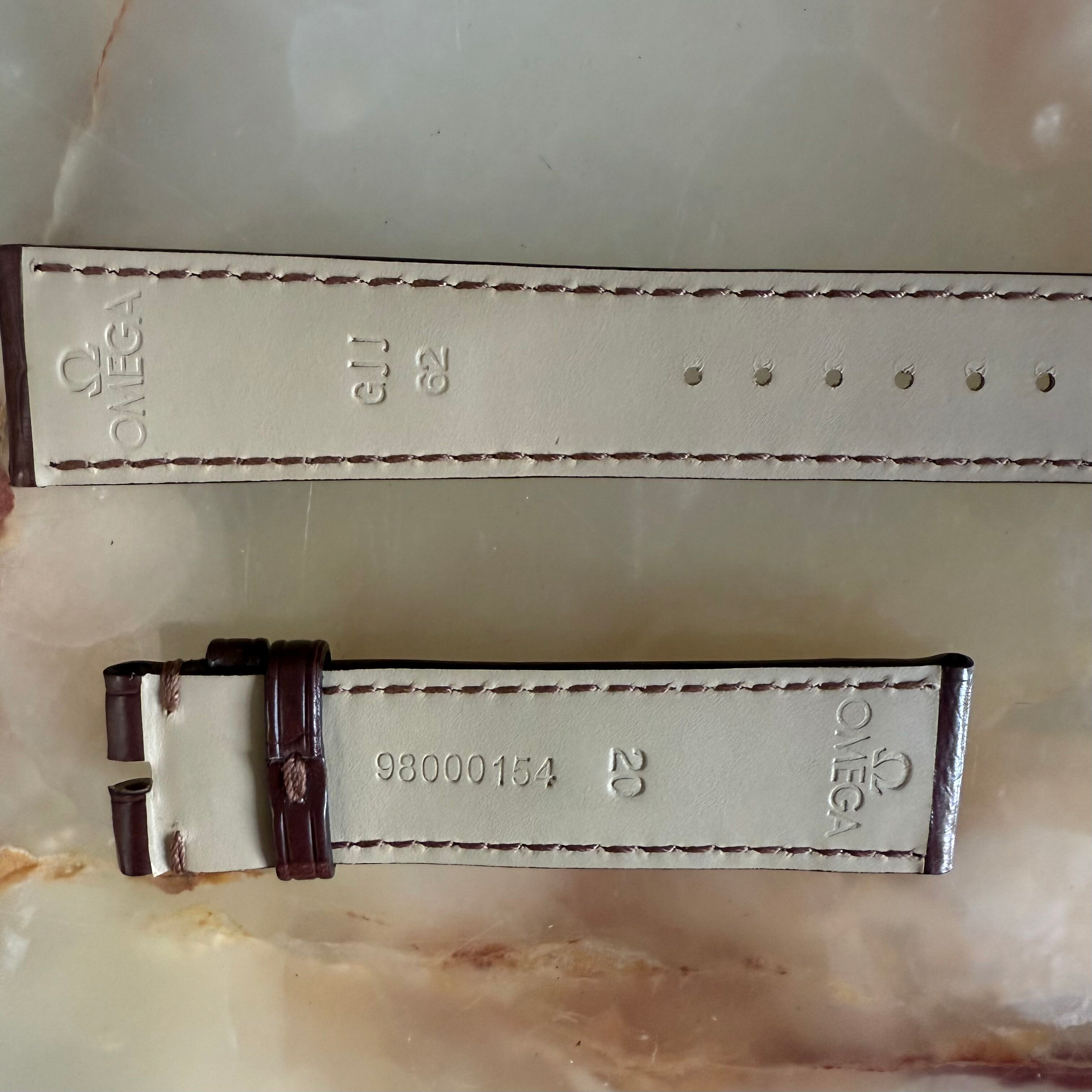 Authentic Omega Brown Alligator Watch Strap Band 20mm 98000154