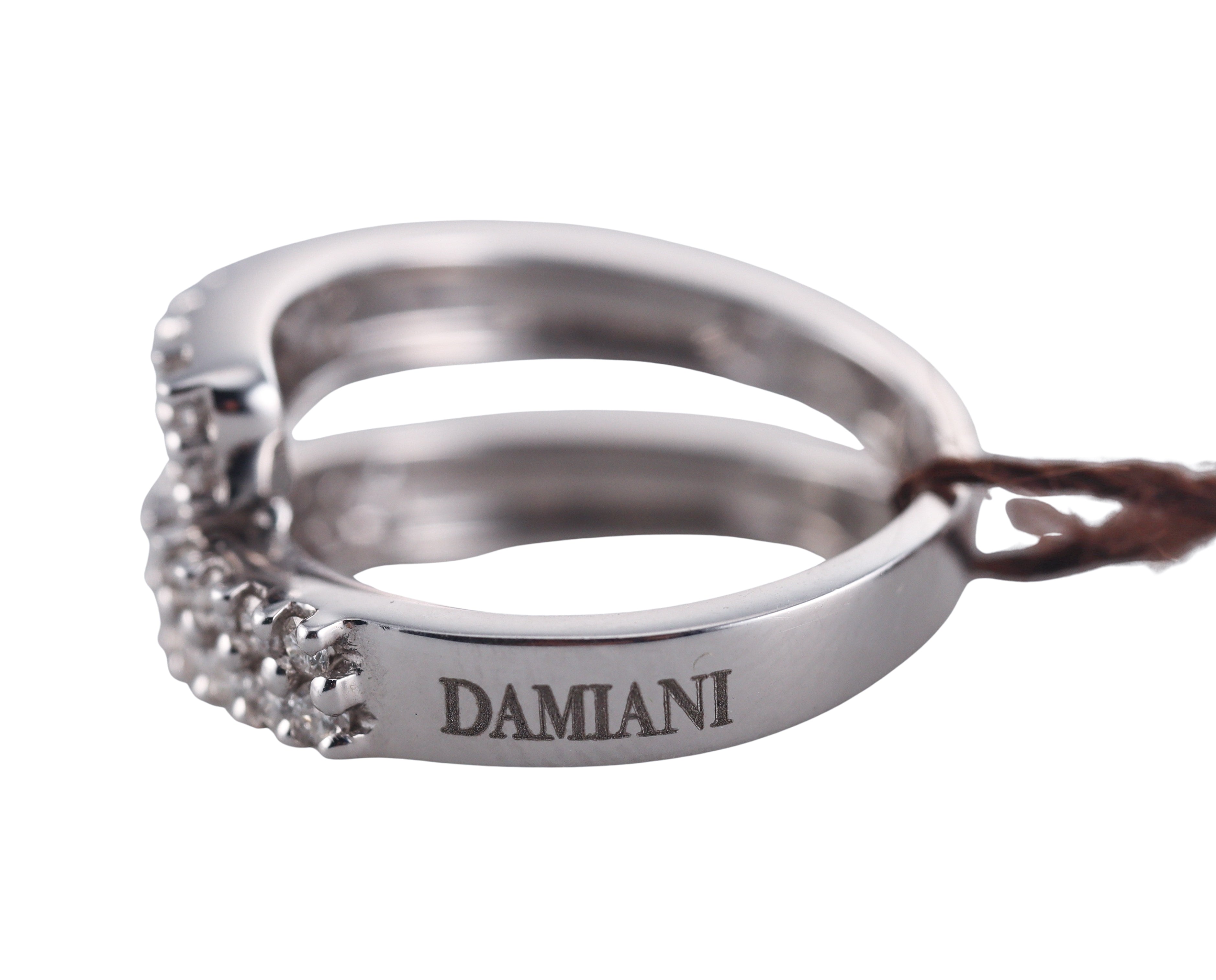 Damiani 18k Gold Woven Diamond Band Ring