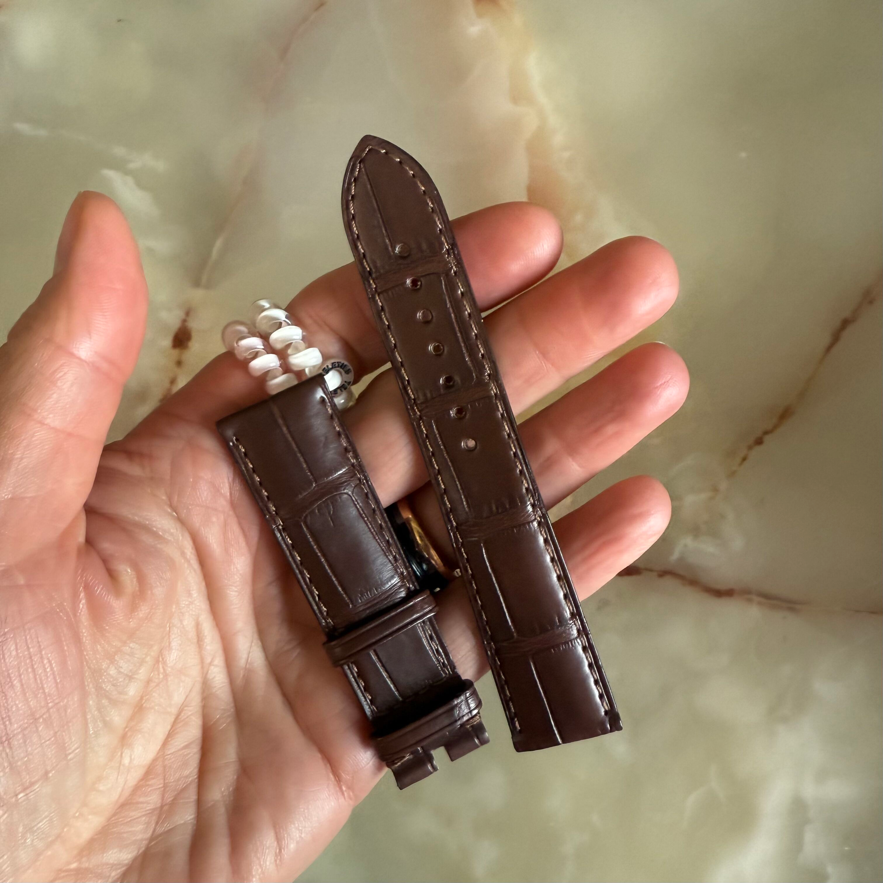 Authentic Omega Brown Alligator Watch Strap Band 20mm 98000154