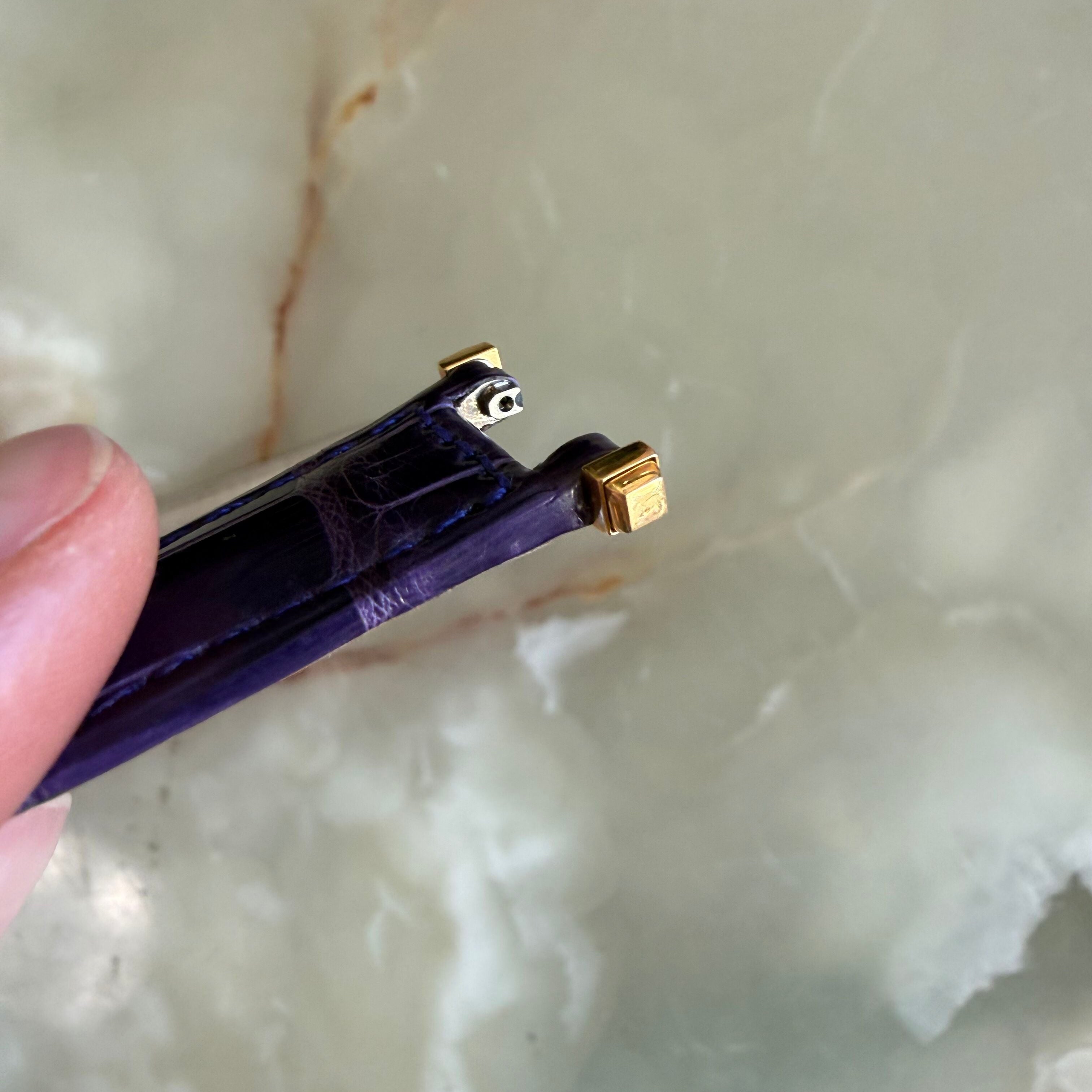 Authentic Cartier Pasha Purple Alligator Watch Strap Band 9mm KD1K9N40