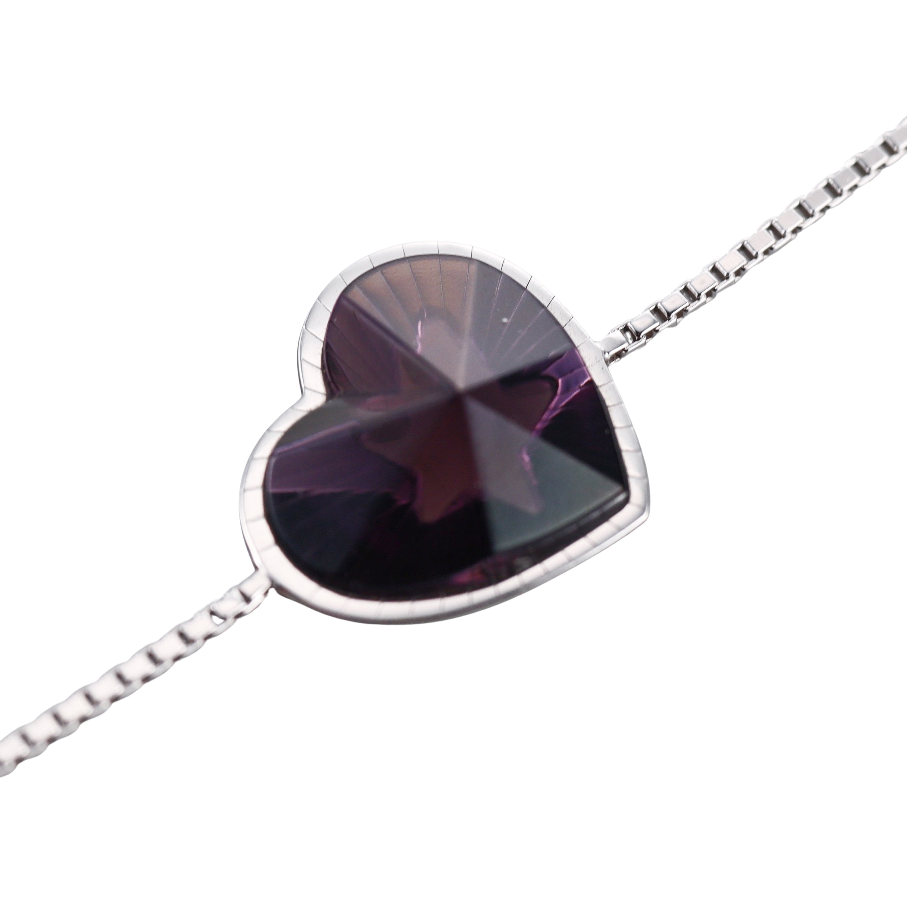 Baccarat Etoile Mon Coeur Sterling Silver Crystal Heart Bracelet 2812865