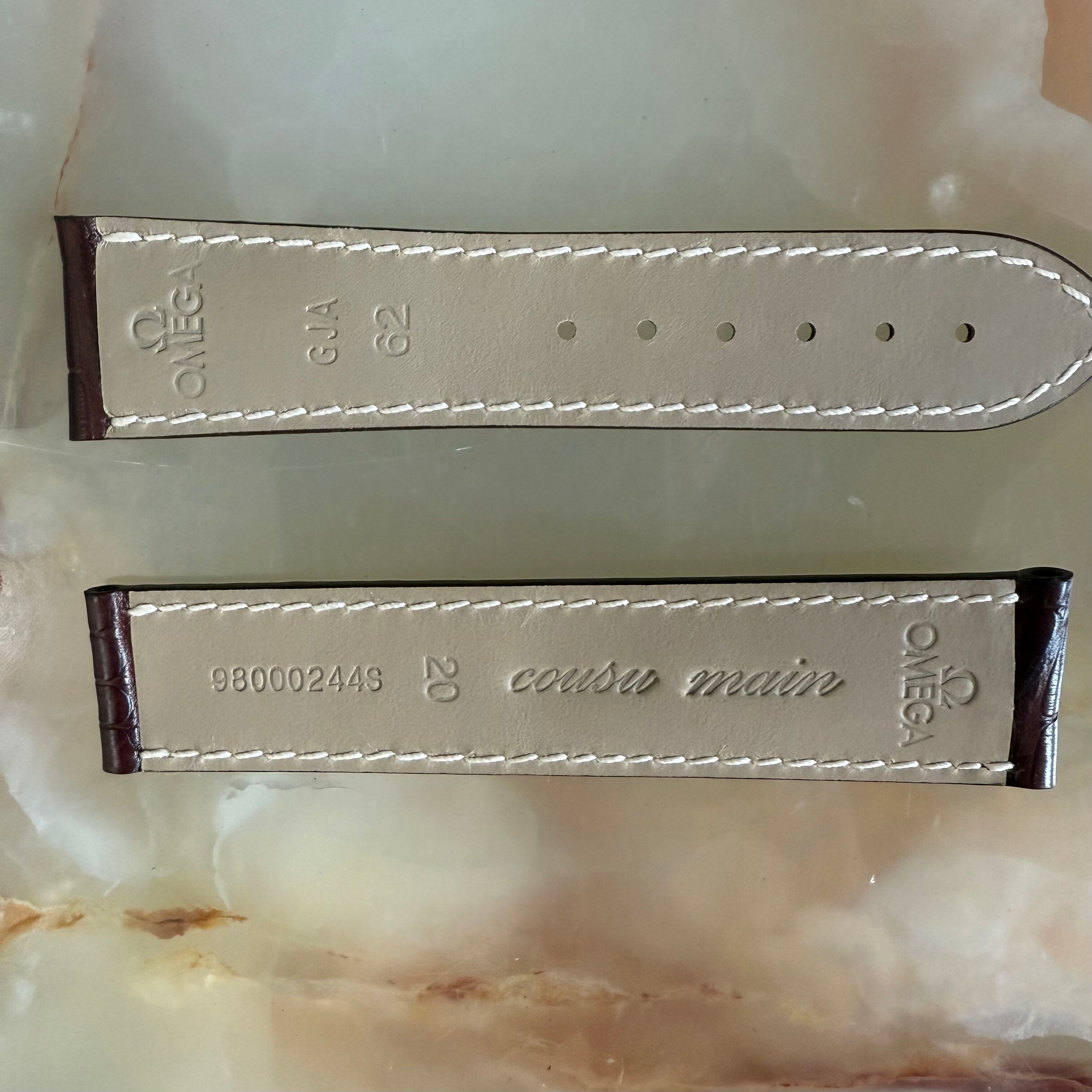 Authentic Omega Brown Alligator Watch Strap Band 20mm 98000244S