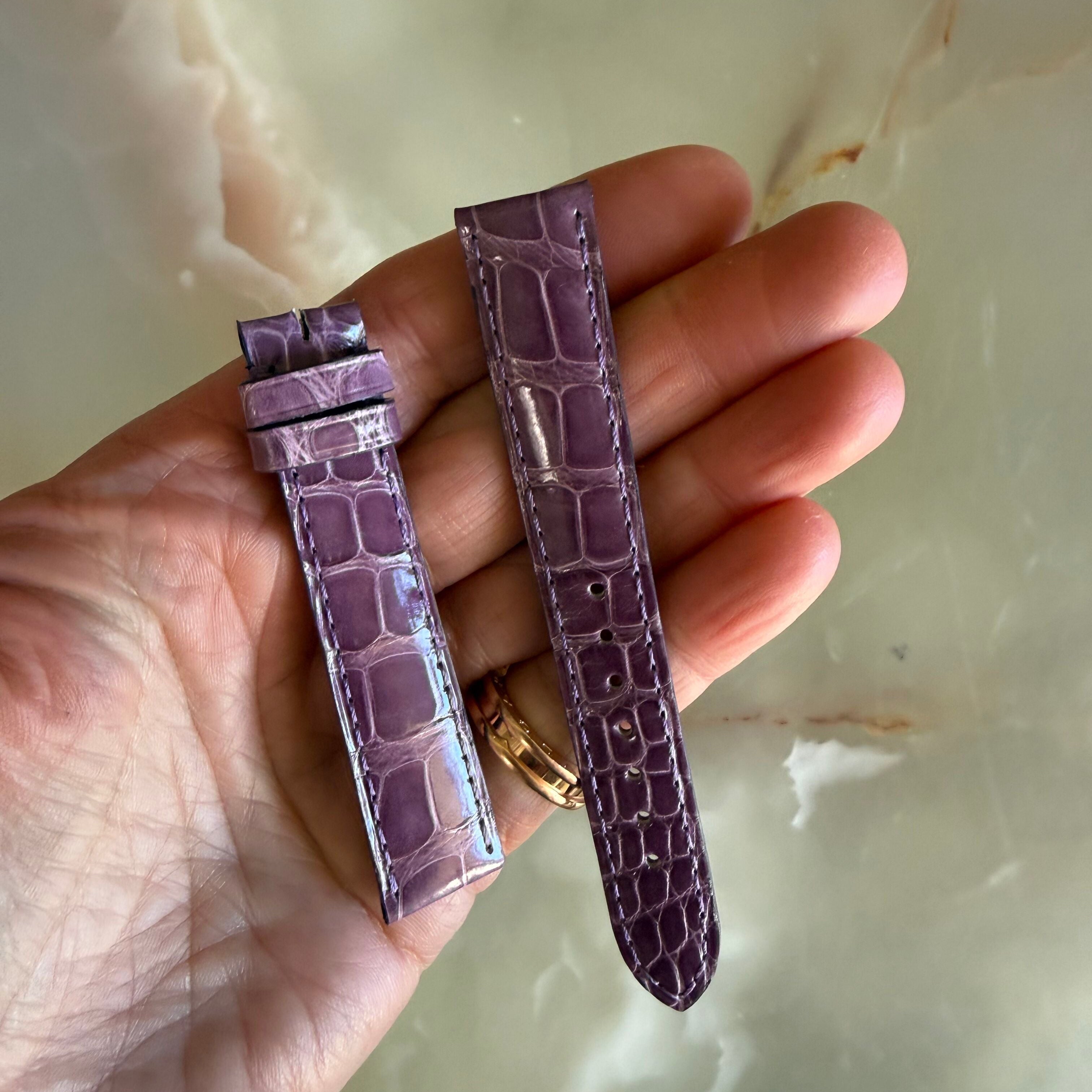 Authentic Cartier Lavender Alligator Watch Strap Band 16mm KD02AS31-S06