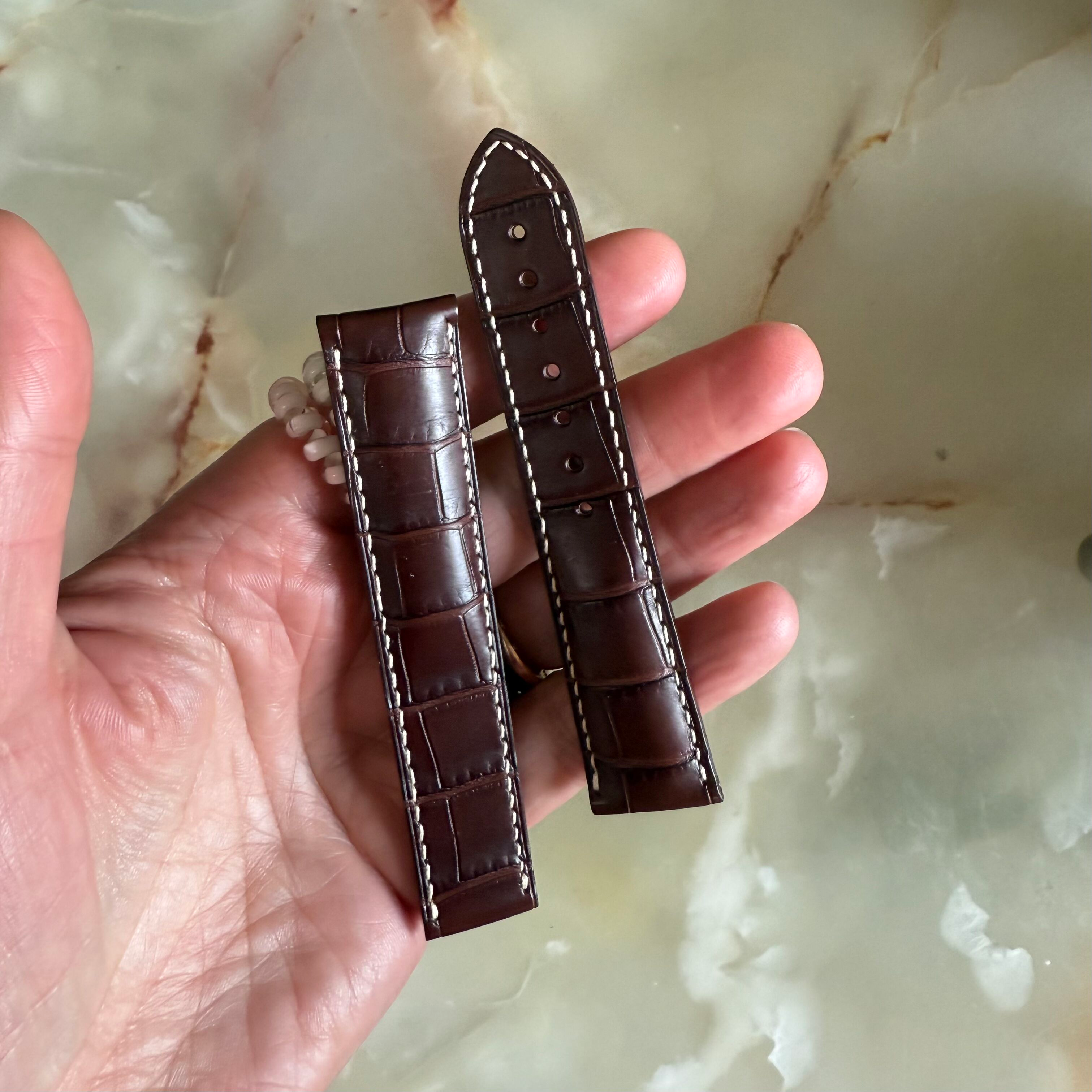 Authentic Omega Brown Alligator Watch Strap Band 20mm 98000244