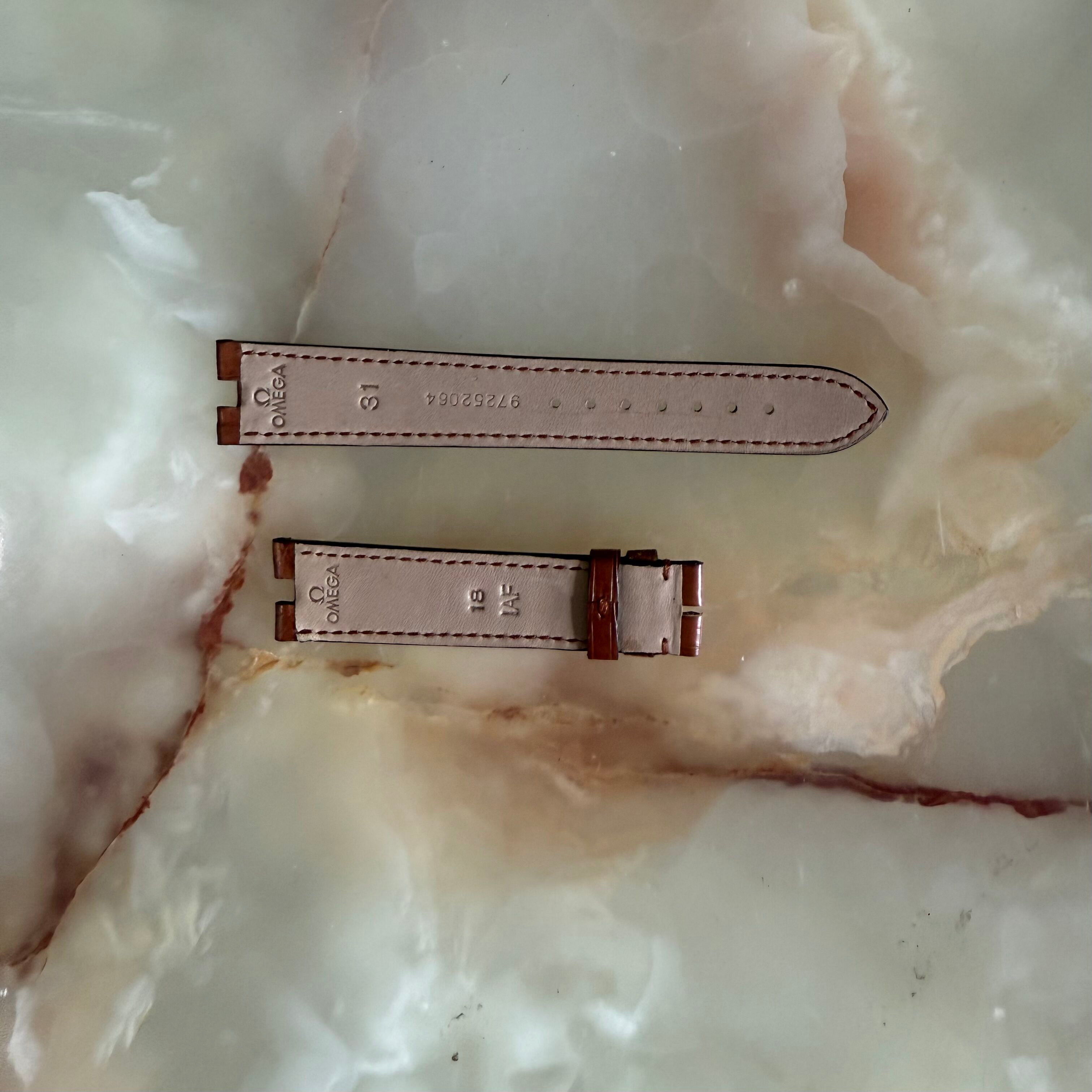 Authentic Omega Brown Alligator Watch Strap Band 18mm 97252064