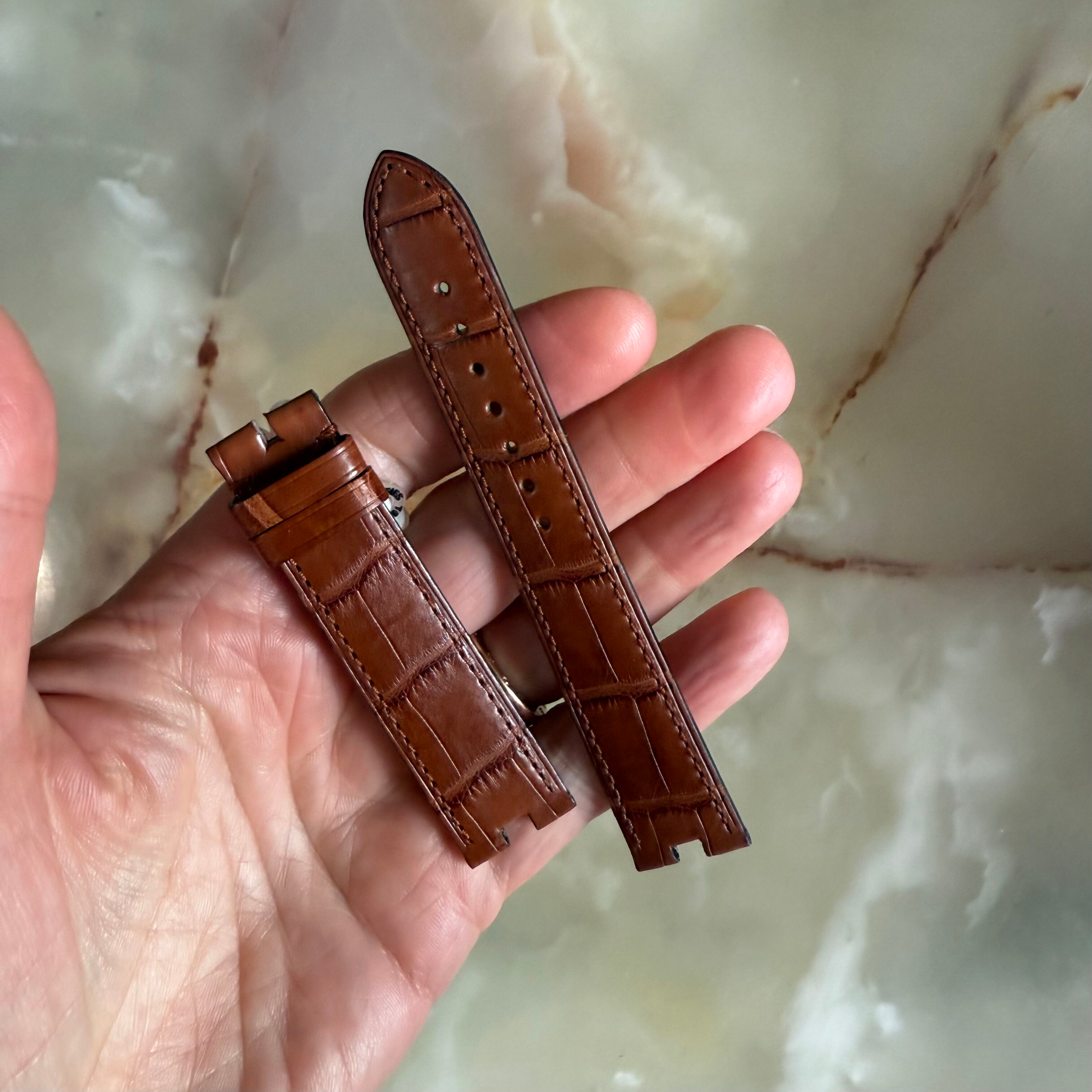 Authentic Omega Brown Alligator Watch Strap Band 18mm 97252064