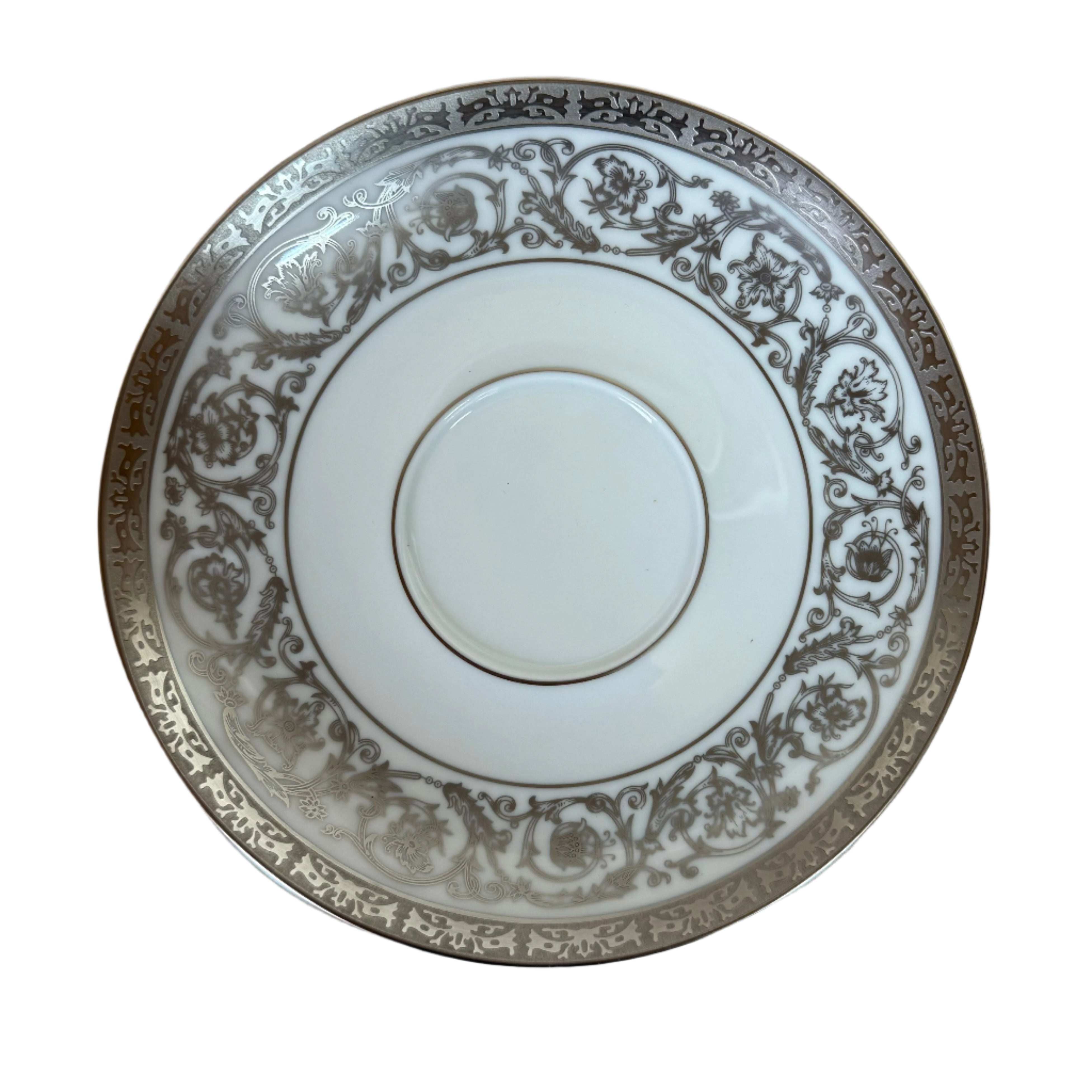 Christofle Orangerie Platinum Cream Soup Cup & Saucer Set of 5 B0766115002