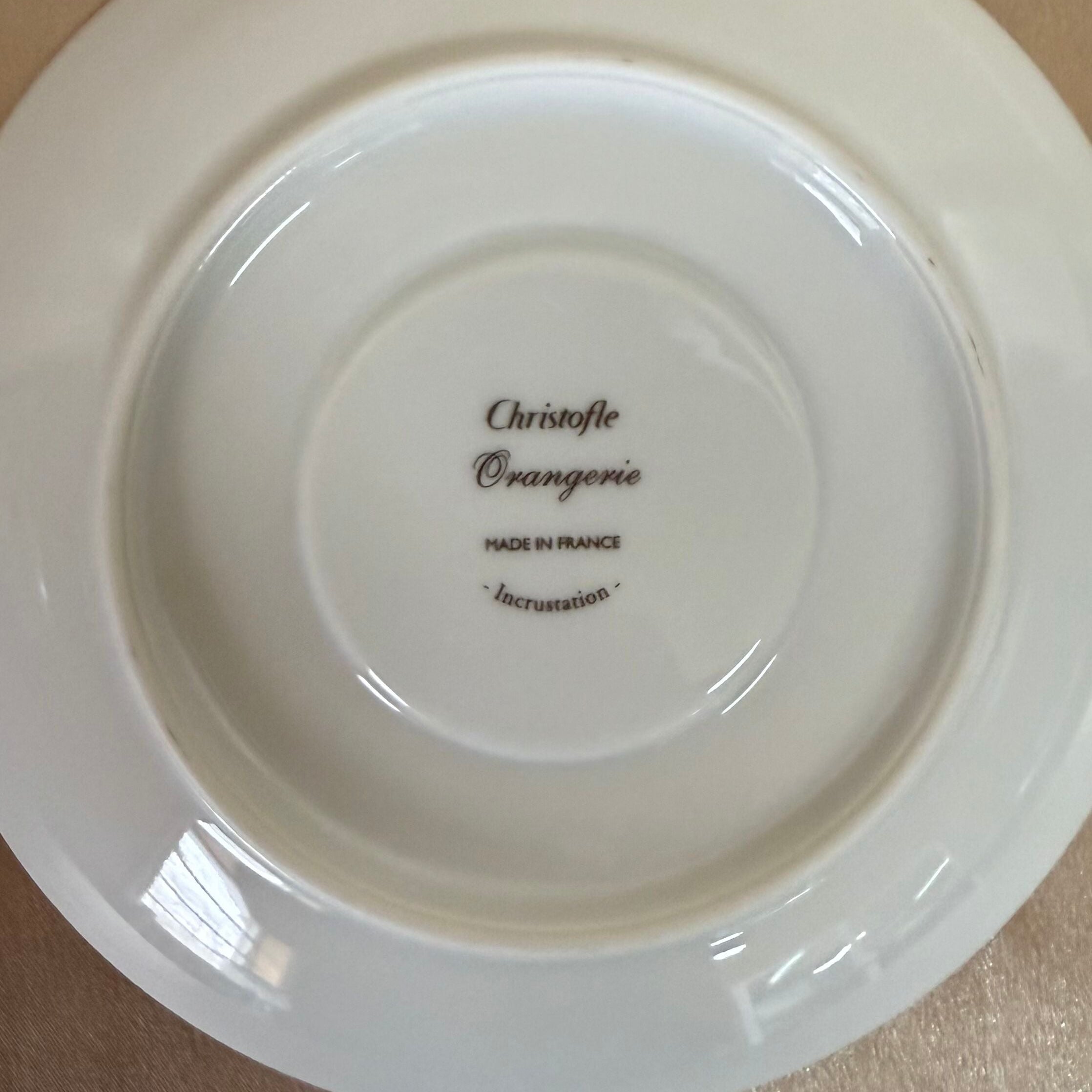 Christofle Orangerie Platinum Cream Soup Cup & Saucer Set of 5 B0766115002