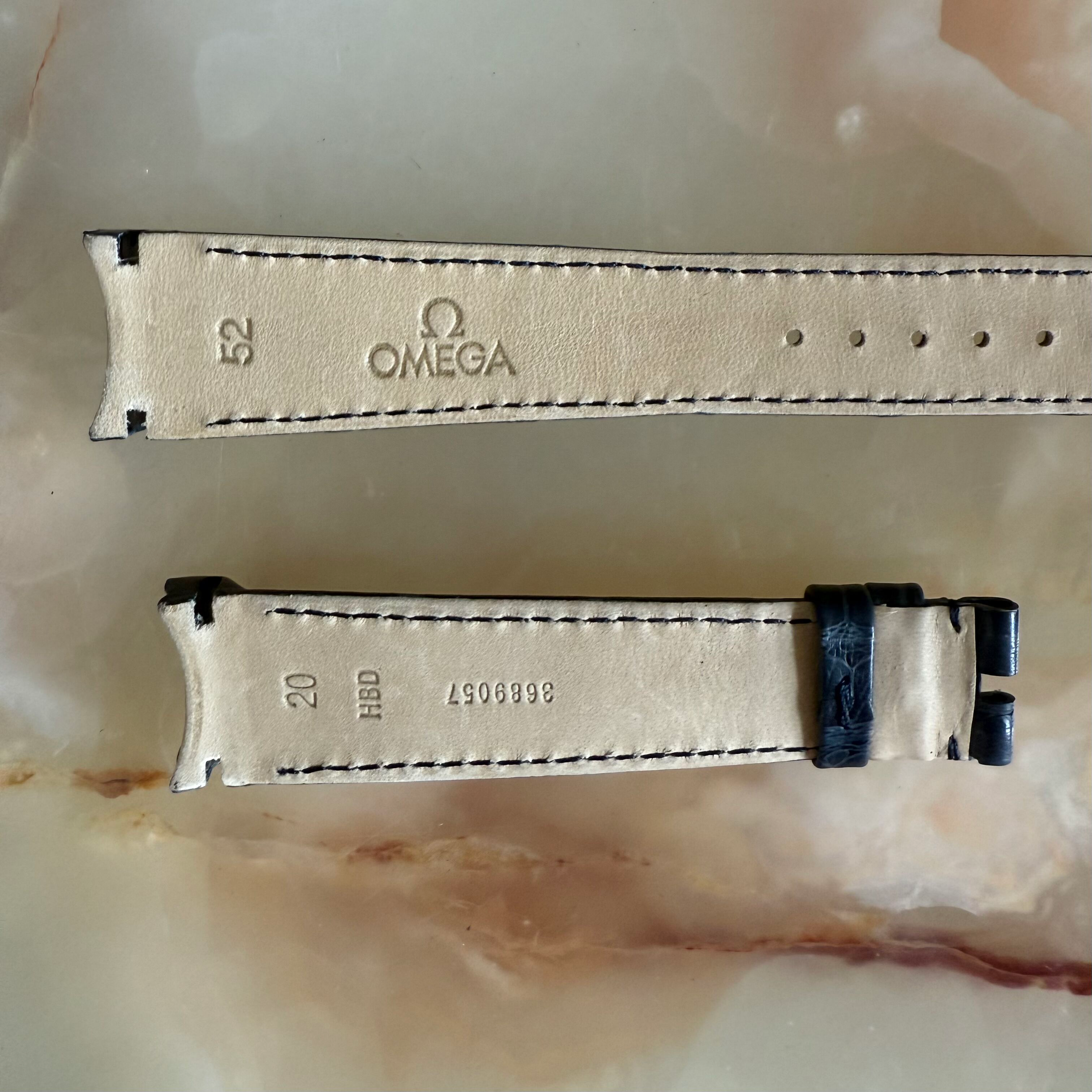 Authentic Omega Blue Alligator Watch Strap Band 20mm 3689057