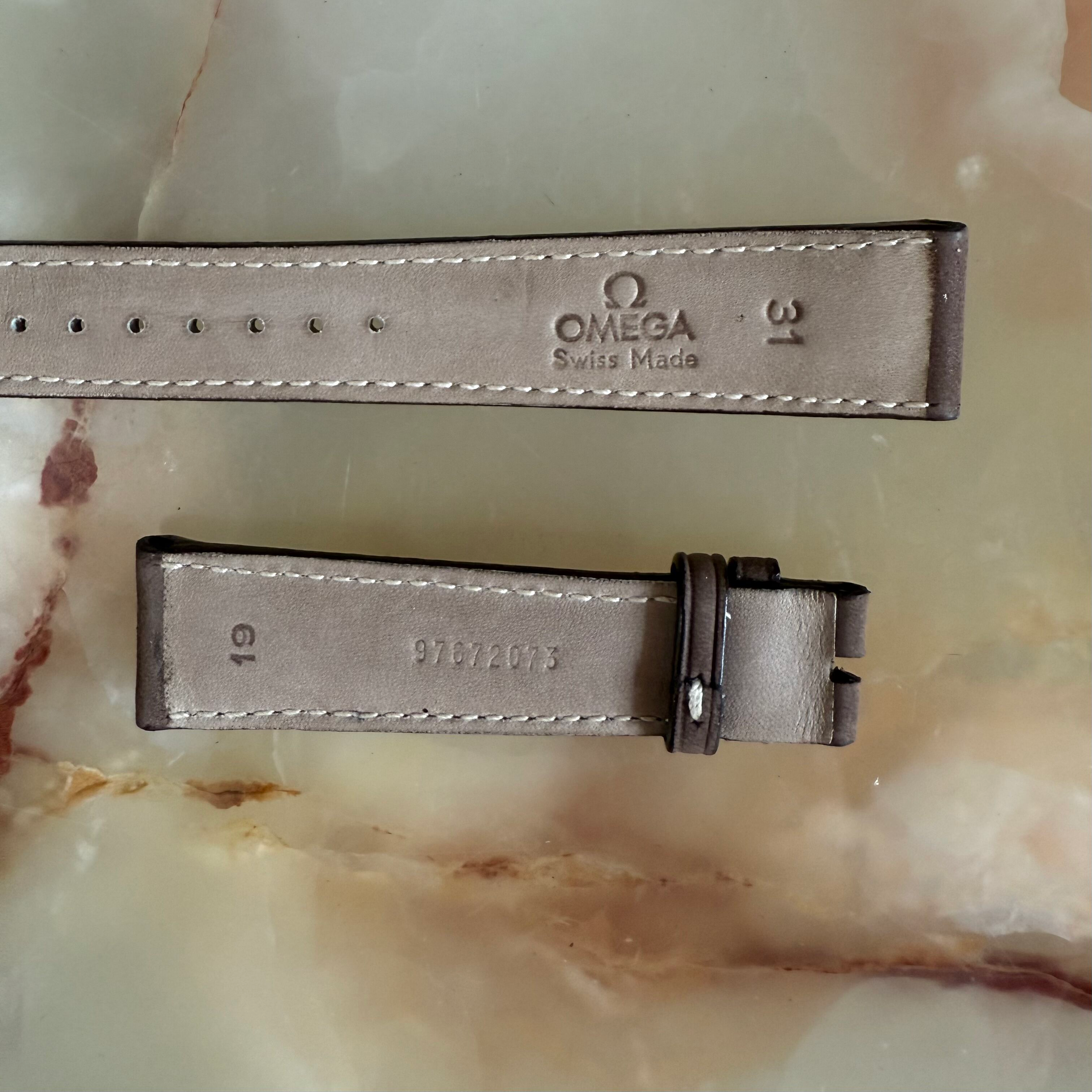 Authentic Omega Brown Leather Watch Strap Band 19mm 97672073