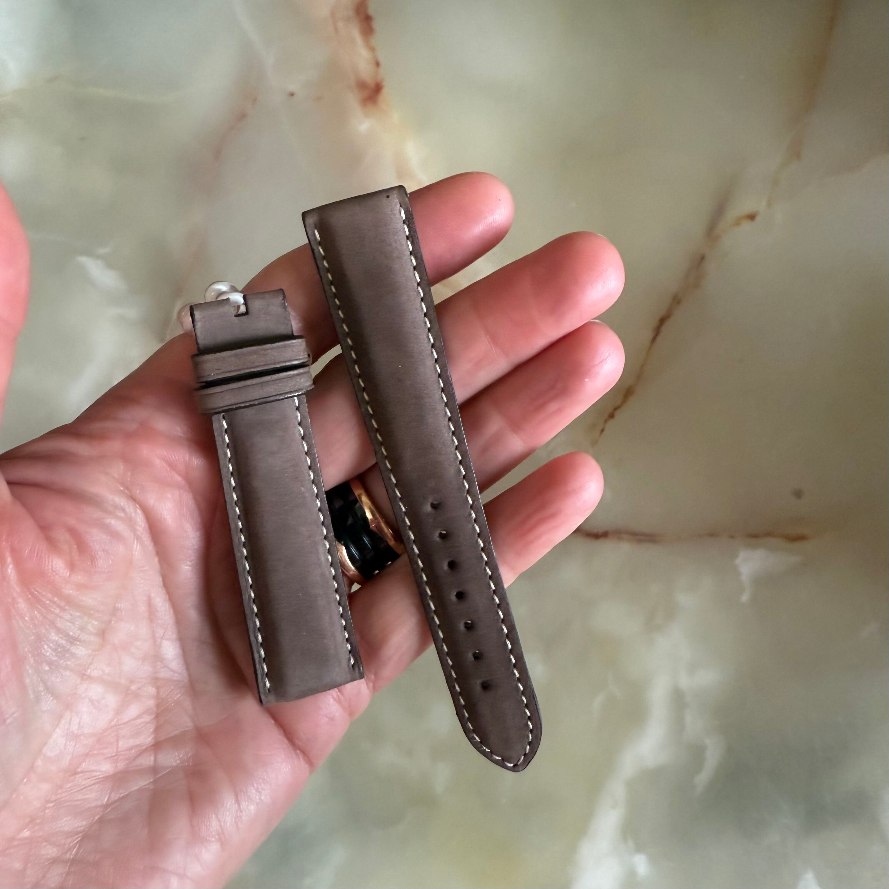 Authentic Omega Brown Leather Watch Strap Band 19mm 97672073