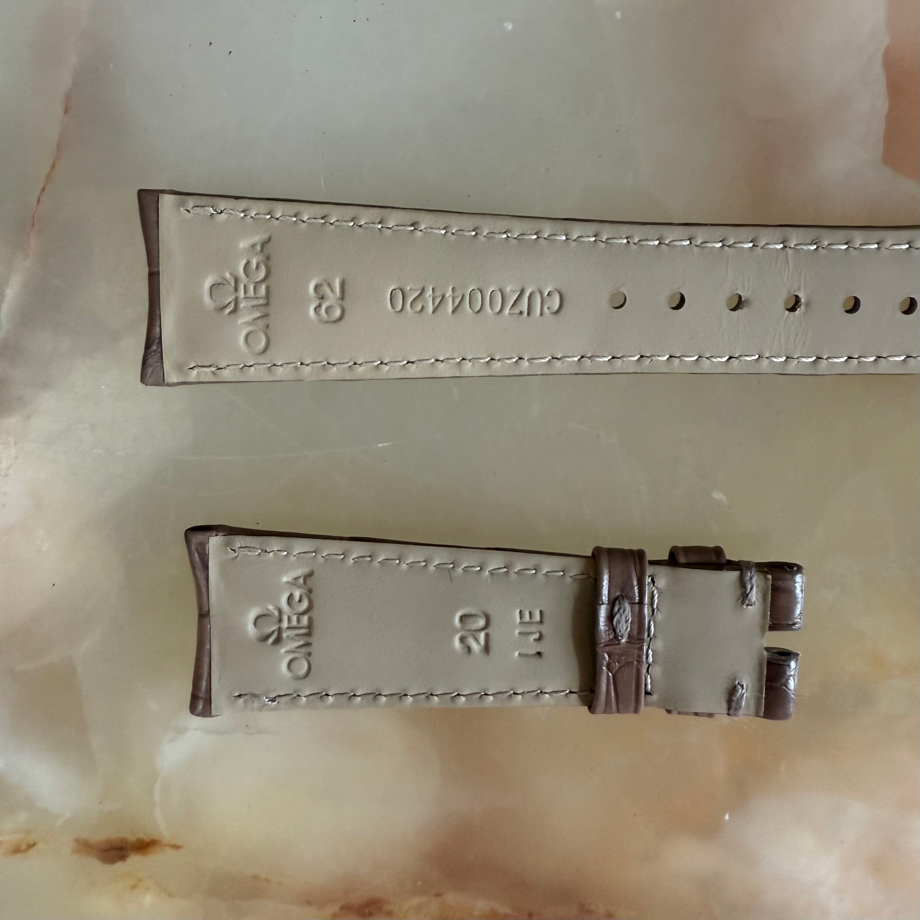 Authentic Omega Beige Alligator Watch Strap Band 20mm CUZ004420
