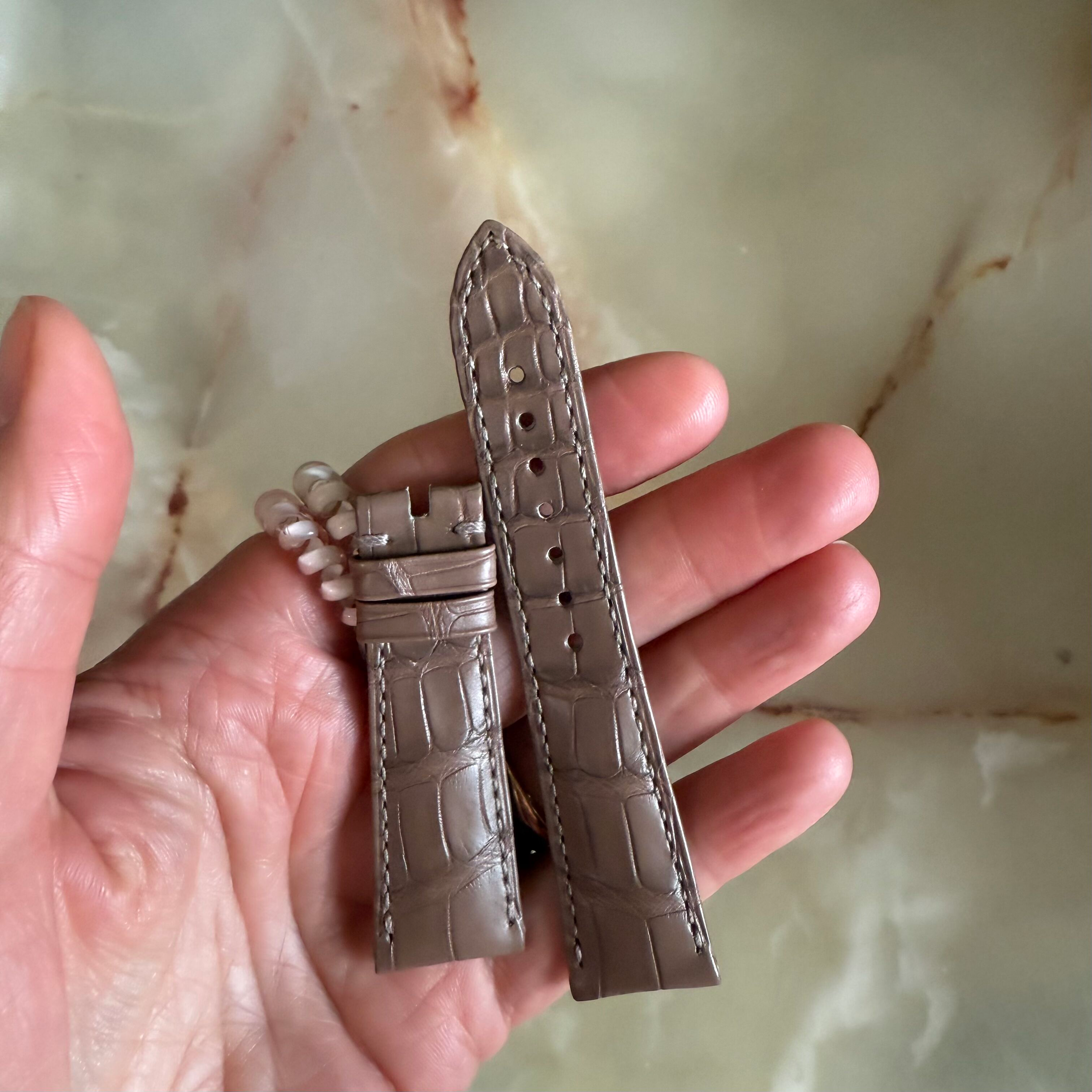 Authentic Omega Beige Alligator Watch Strap Band 20mm CUZ004420