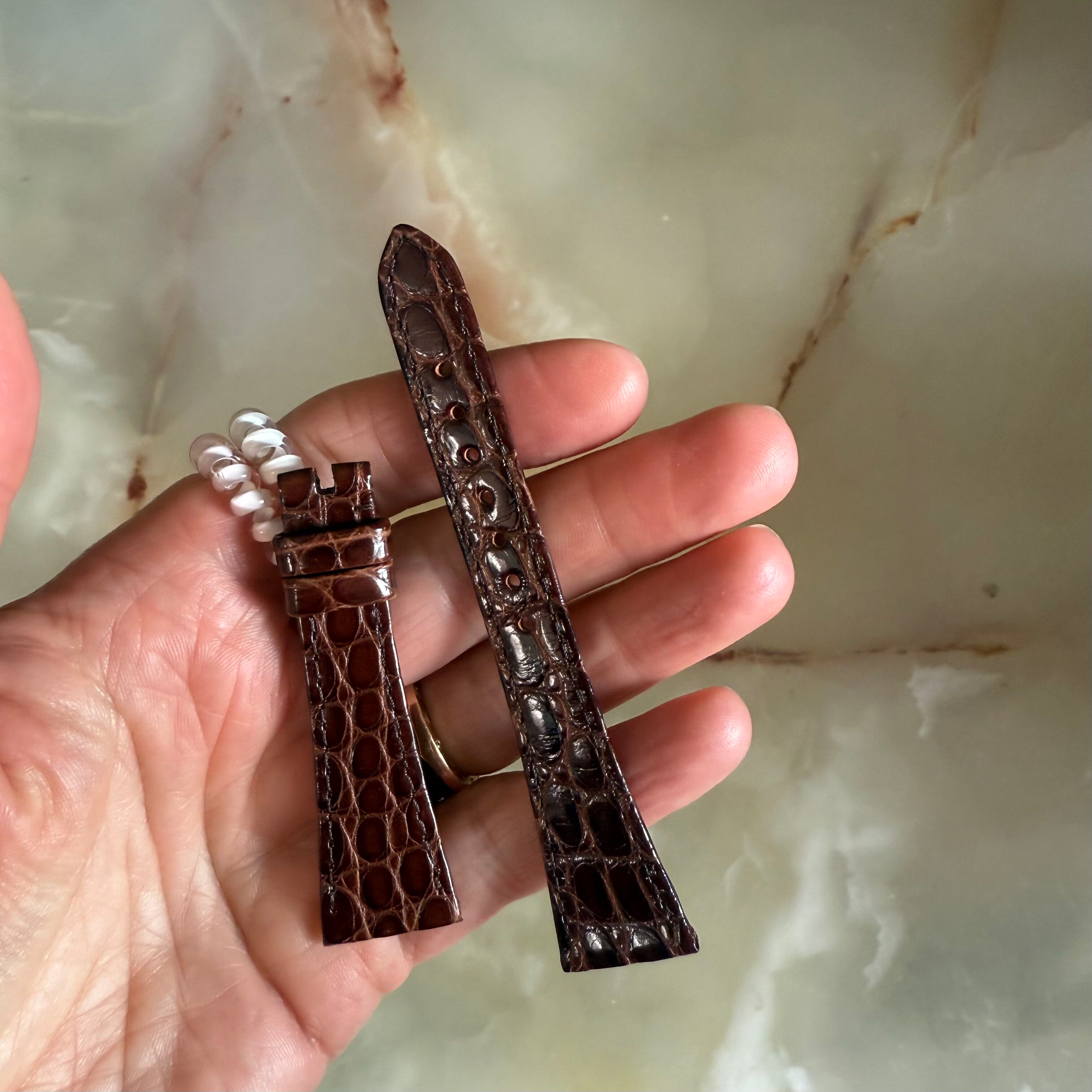 Authentic Omega Brown Alligator Watch Strap Band 19mm FAST19120