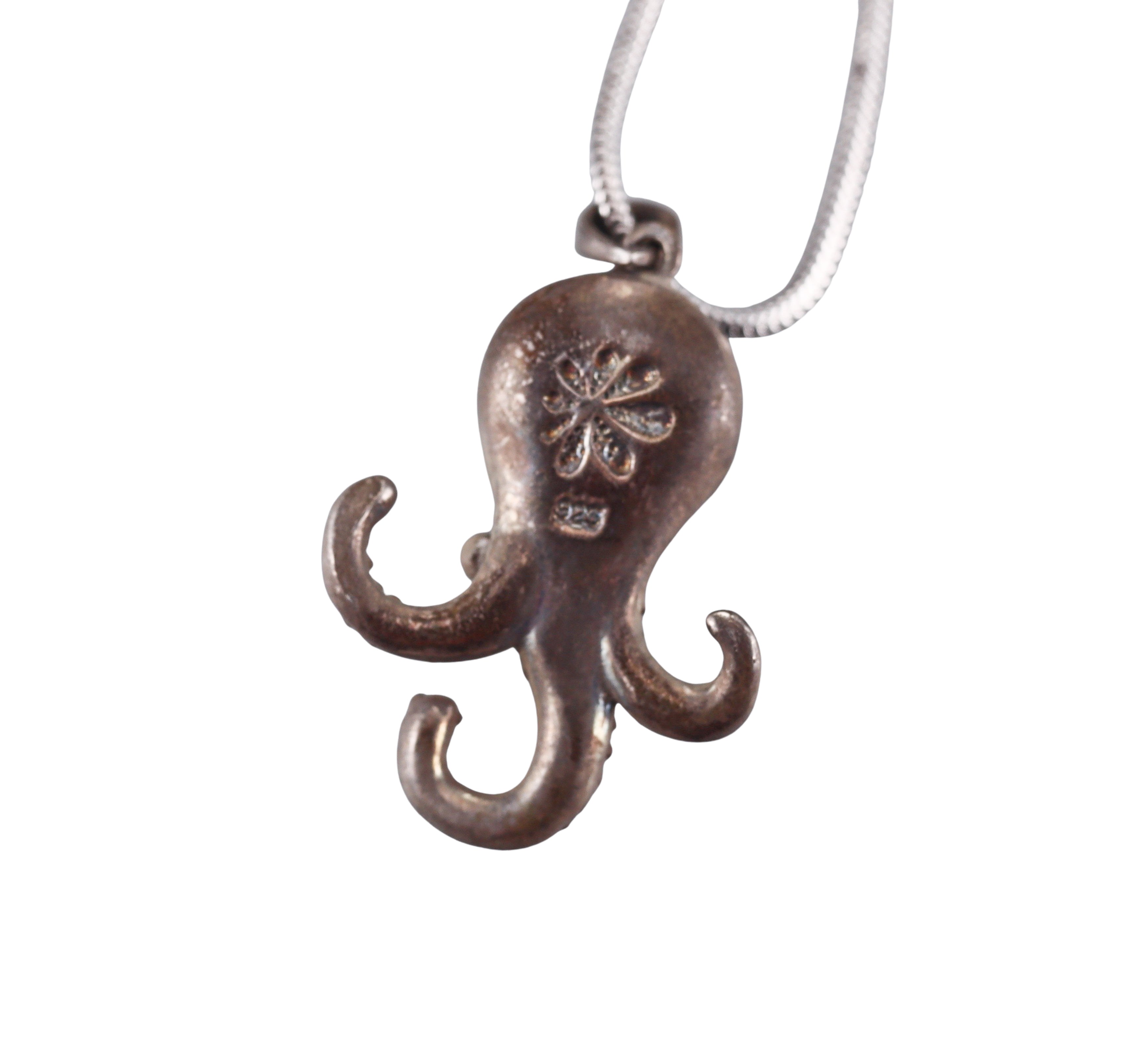 MarahLago Sterling Silver Larimar Sapphire Octopus Pendant Necklace