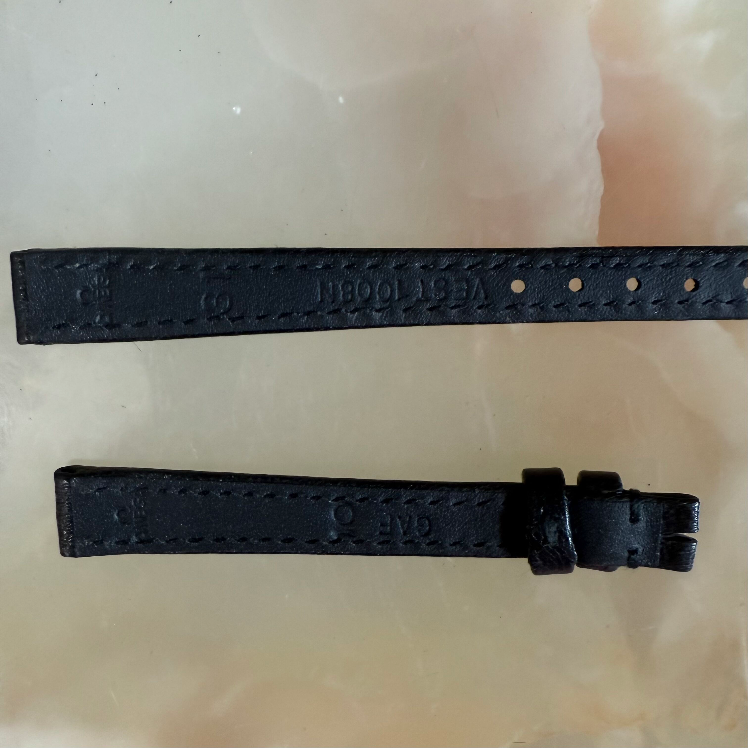 Authentic Omega Black Leather Watch Strap Band 10mm VEST1008N