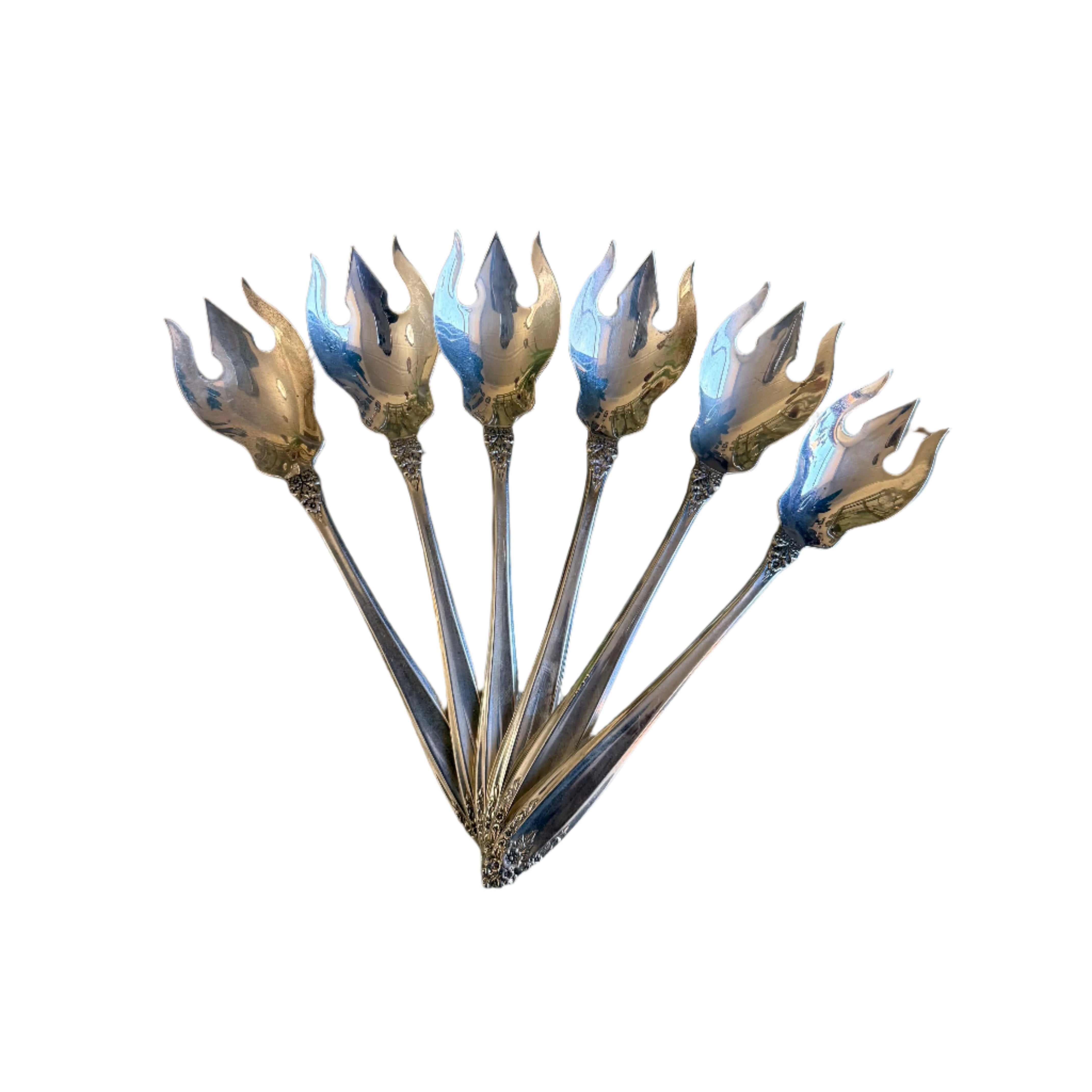 International Prelude Sterling Silver Ice Cream Fork Set of 6