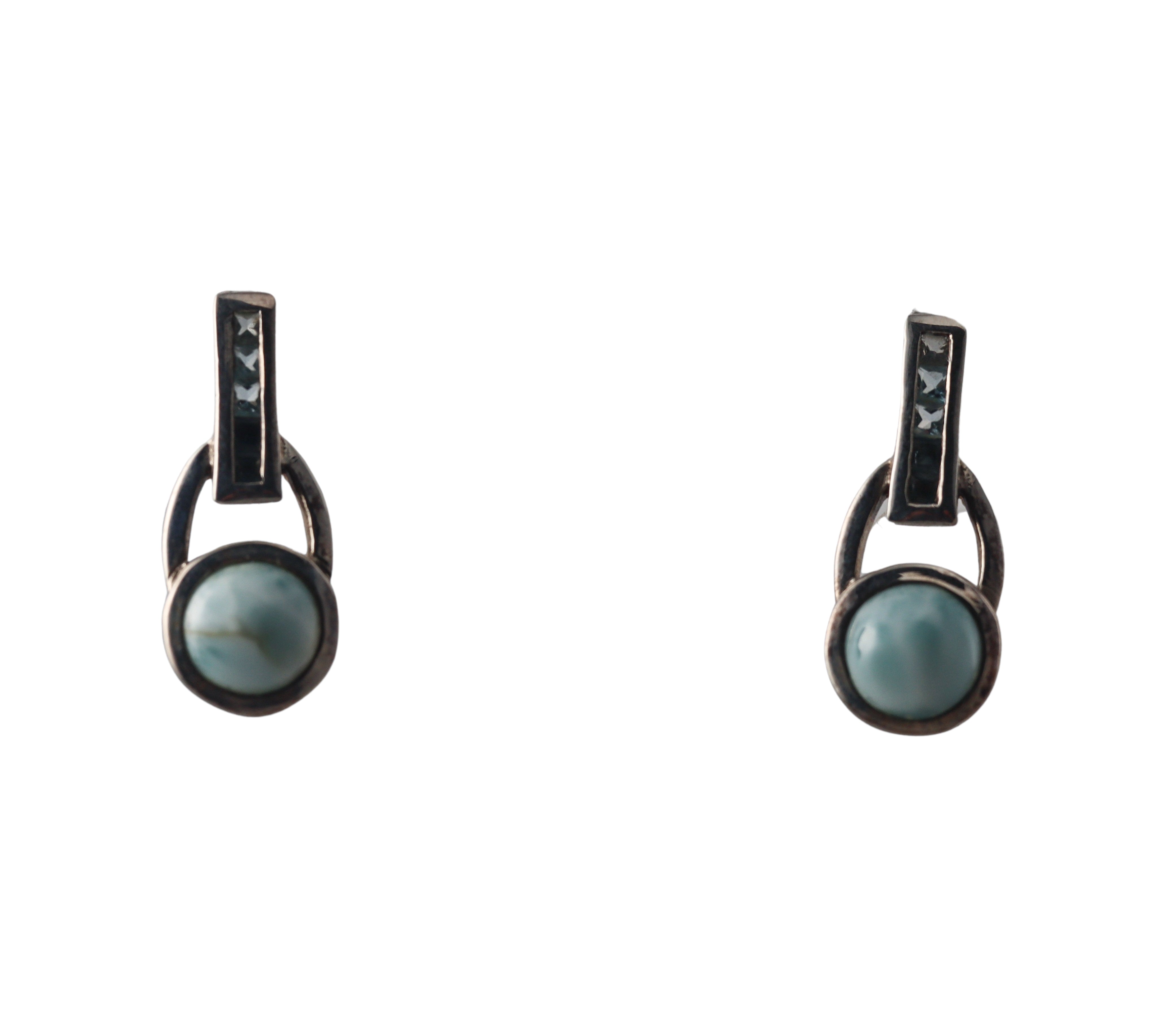 Marahlago Sterling Silver Aqua Larimar Earrings #007 Retail $315