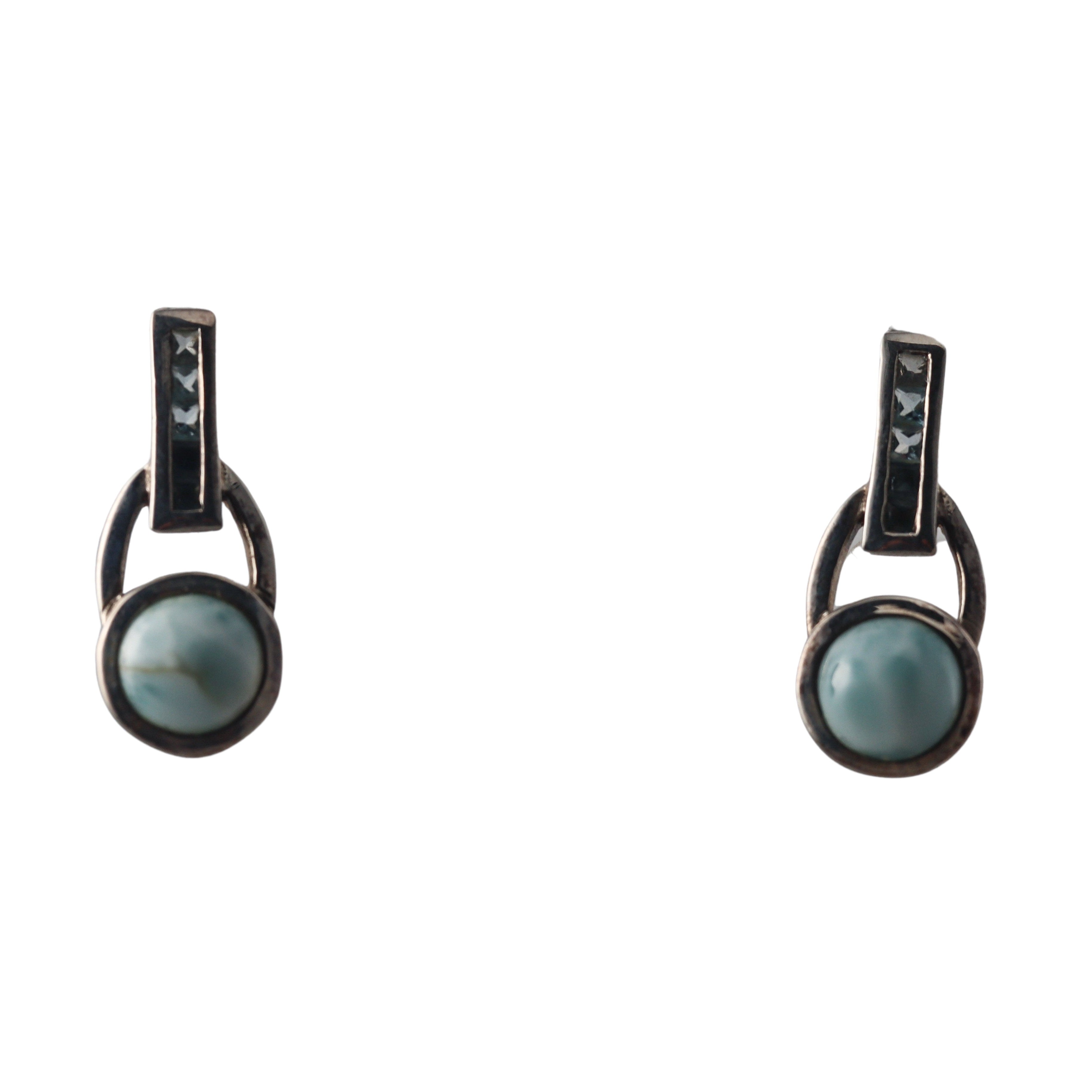 Marahlago Sterling Silver Aqua Larimar Earrings Retail $315