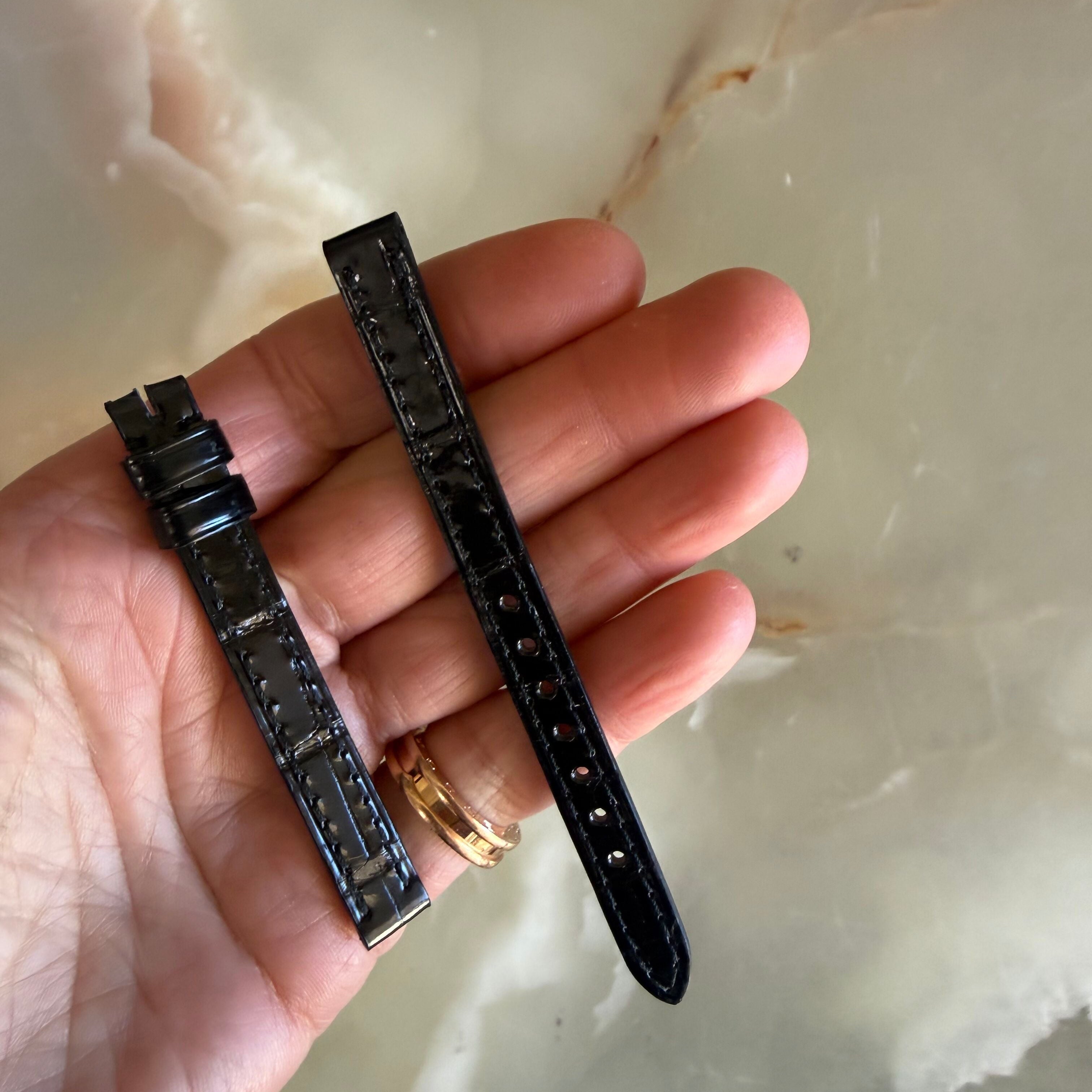Authentic Cartier Black Alligator Watch Strap Band 9mm KD33AP40