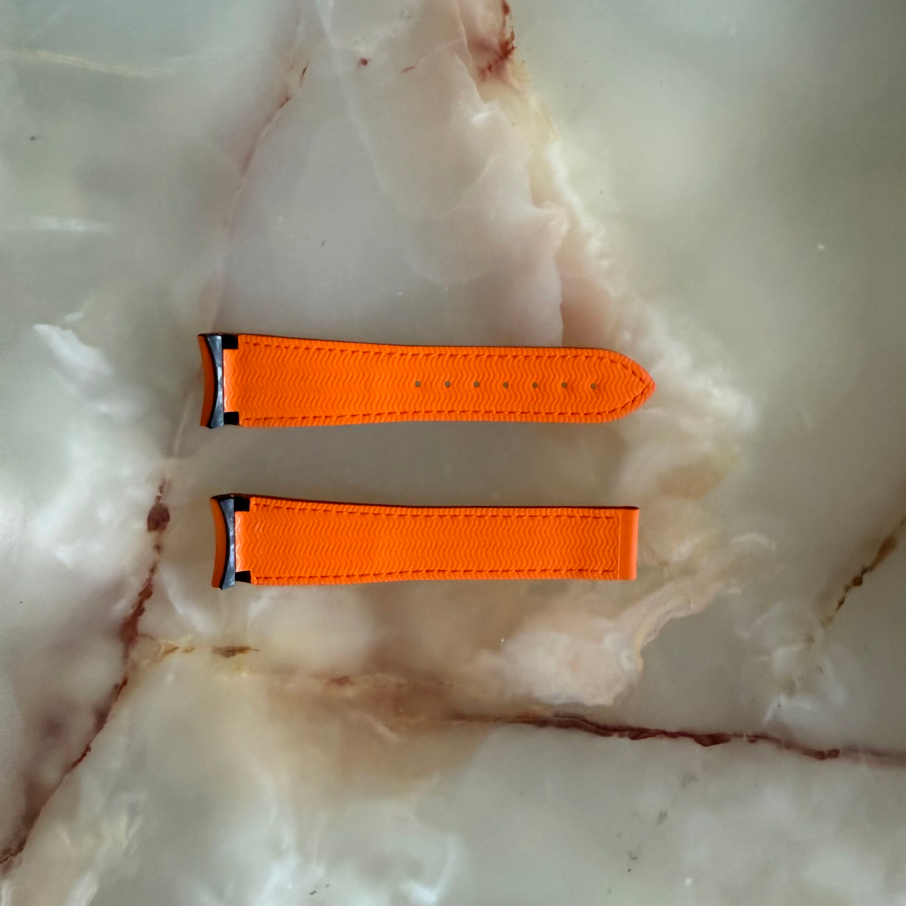 Authentic Omega Orange Rubber Watch Strap Band 22mm 98000294