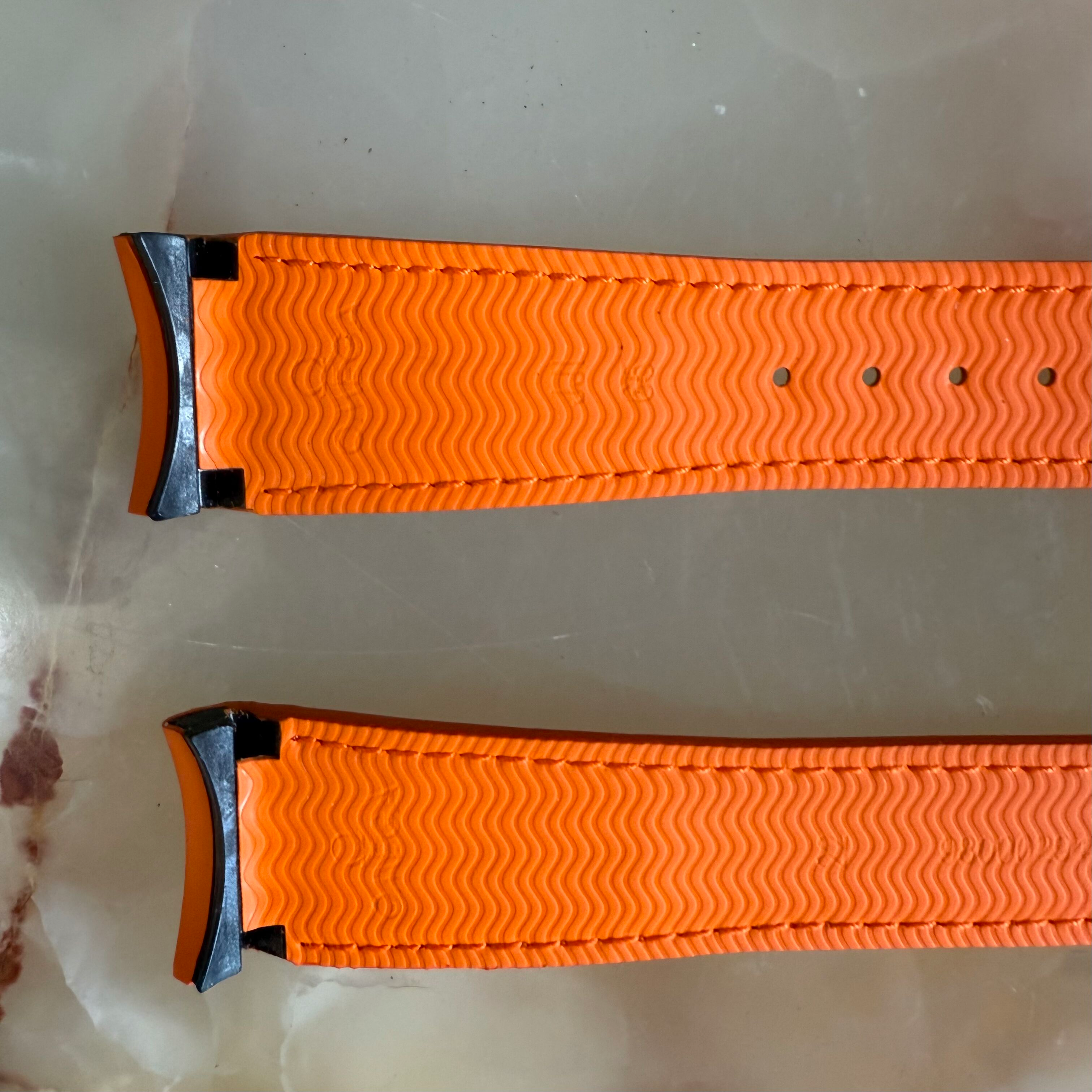 Authentic Omega Orange Rubber Watch Strap Band 22mm 98000294