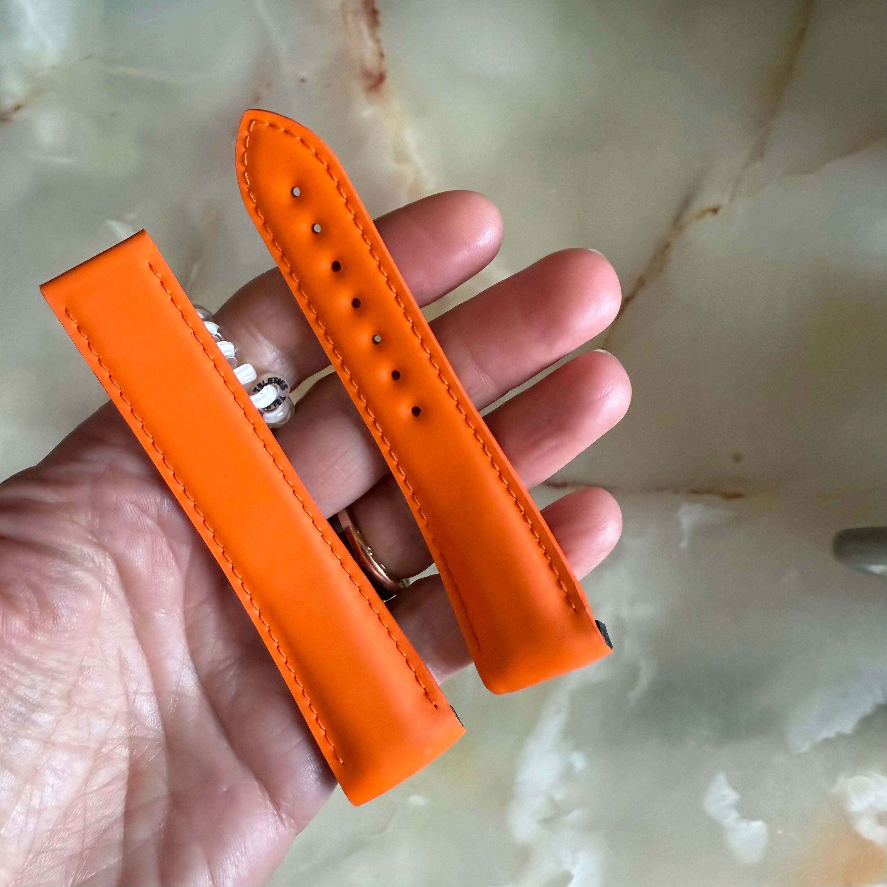 Authentic Omega Orange Rubber Watch Strap Band 22mm 98000294