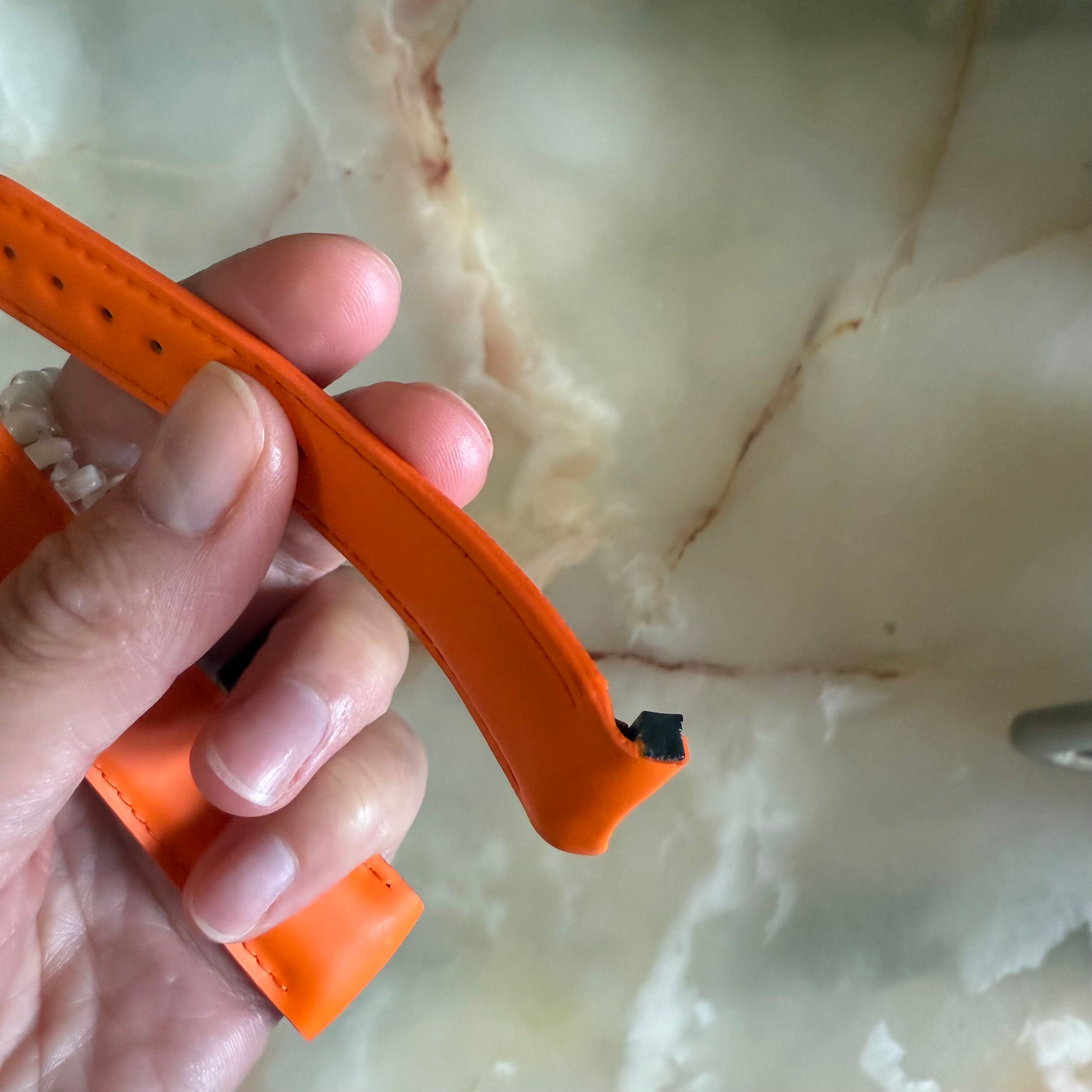 Authentic Omega Orange Rubber Watch Strap Band 22mm 98000294