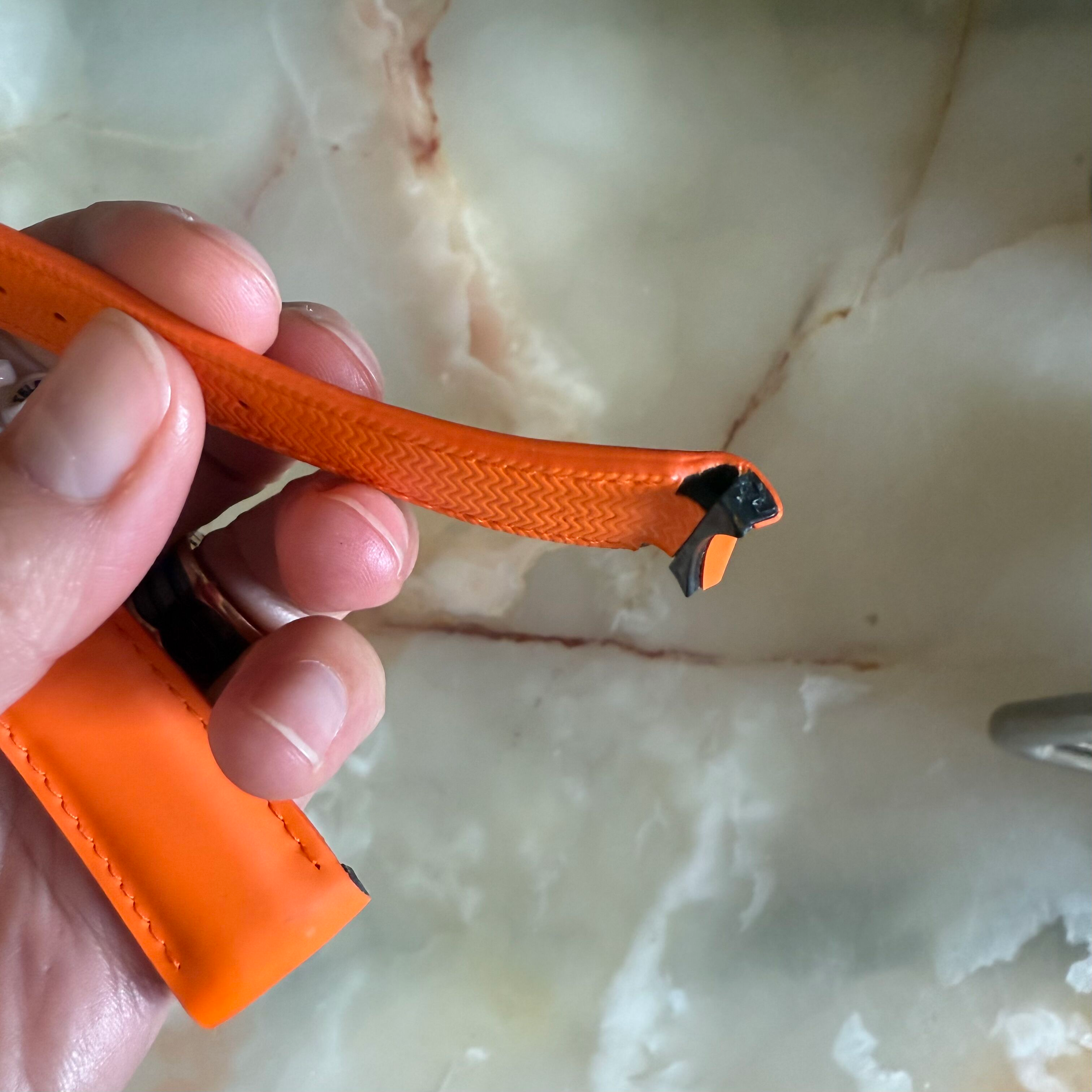 Authentic Omega Orange Rubber Watch Strap Band 22mm 98000294