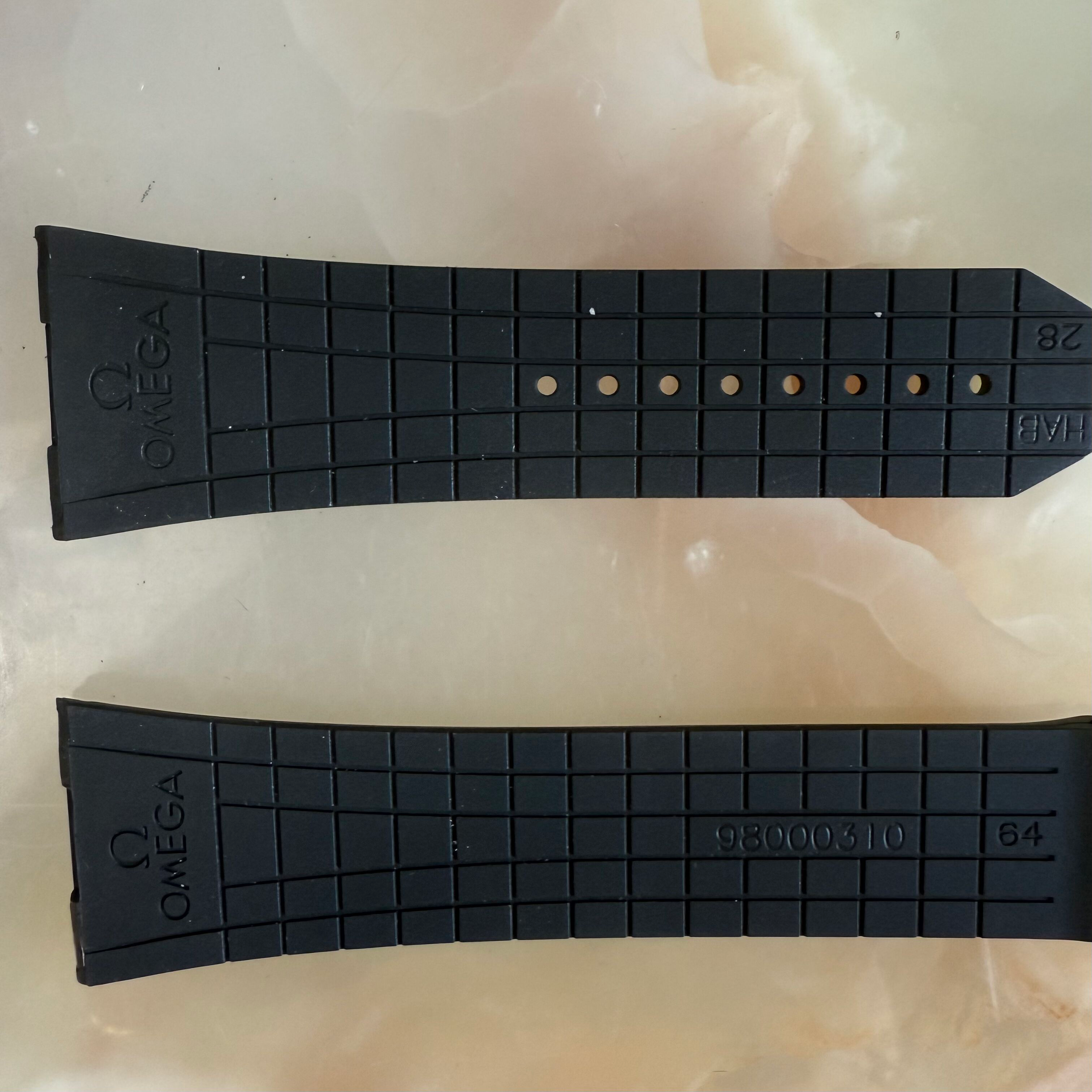 Authentic Omega Constellation Double Eagle Black Rubber Watch Strap Band 27mm 980003100