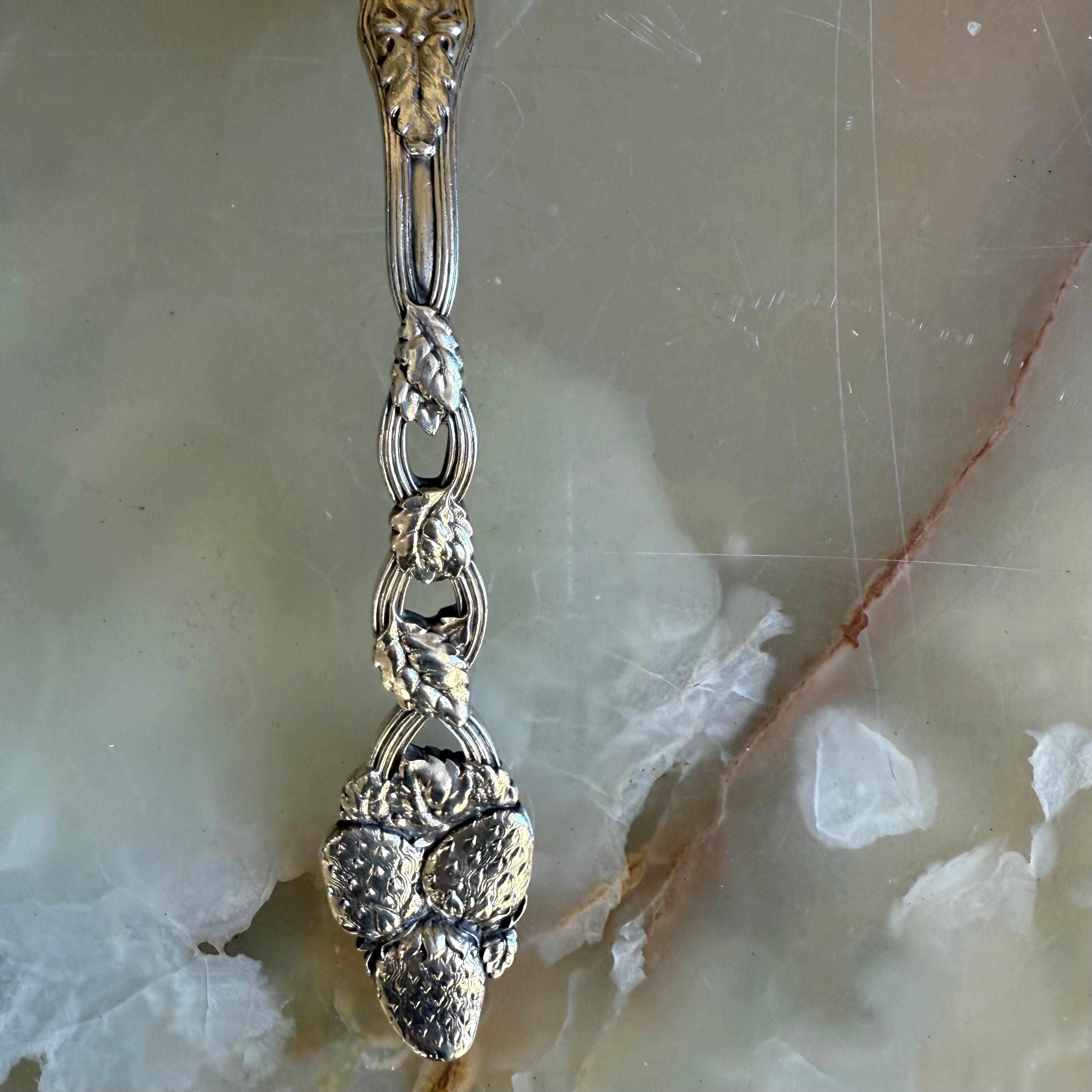 Tiffany & Co Strawberry Vine Sterling Silver Conch Shell Berry Spoon