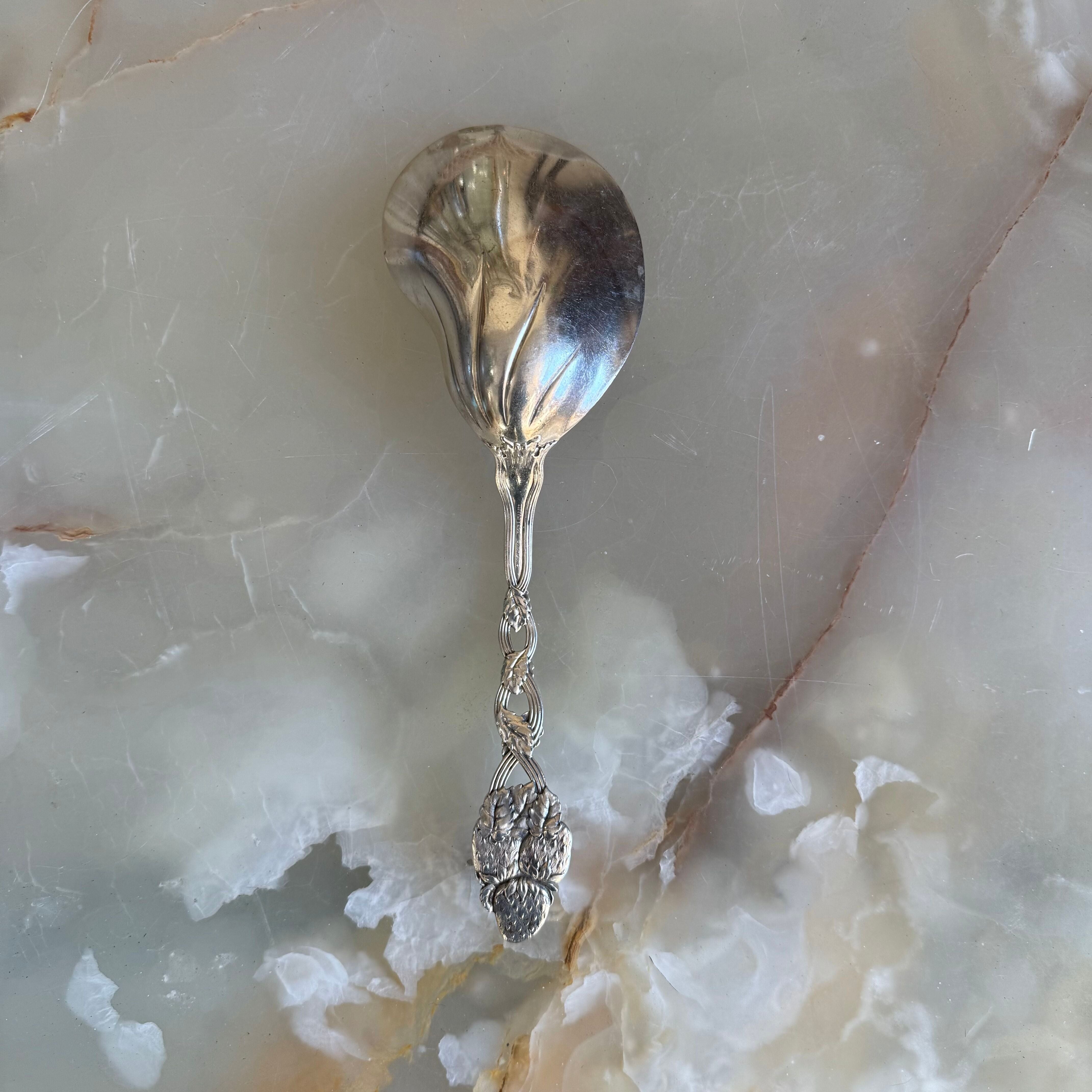 Tiffany & Co Strawberry Vine Sterling Silver Conch Shell Berry Spoon
