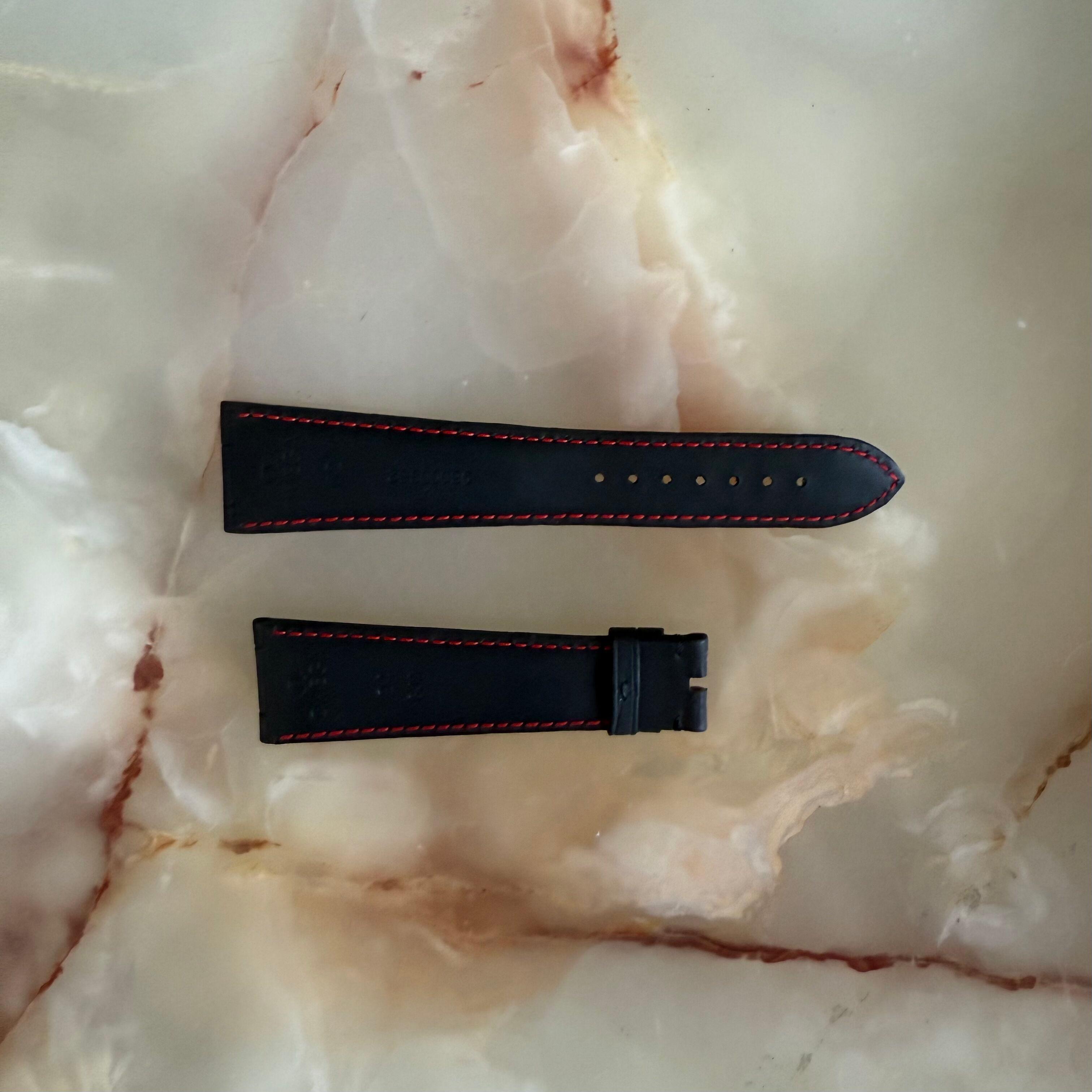 Authentic Omega Black Rubber Watch Strap Band 24mm 98000362