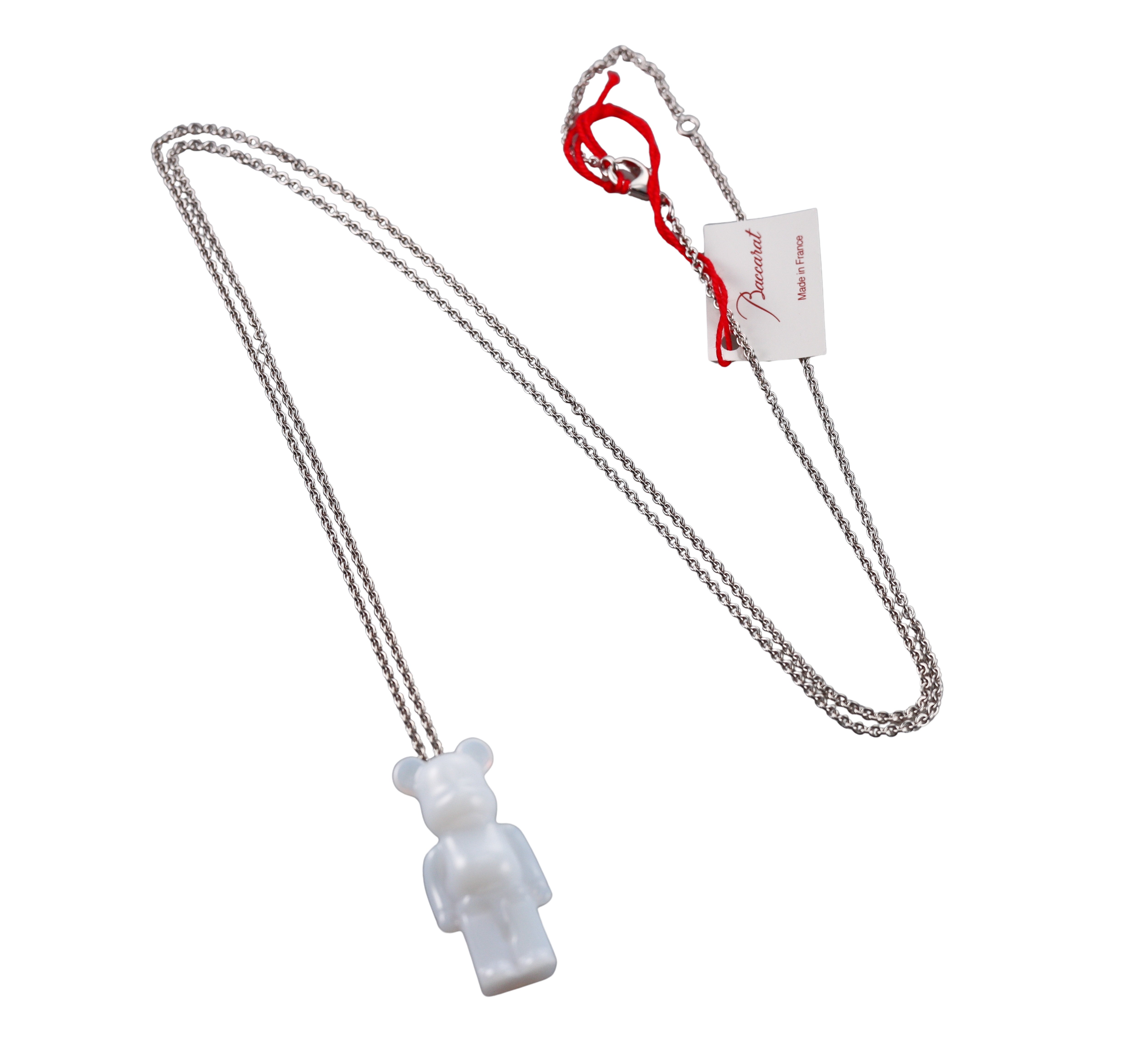 Baccarat Sterling Silver Be@rbrick Crystal Necklace 2814116/18