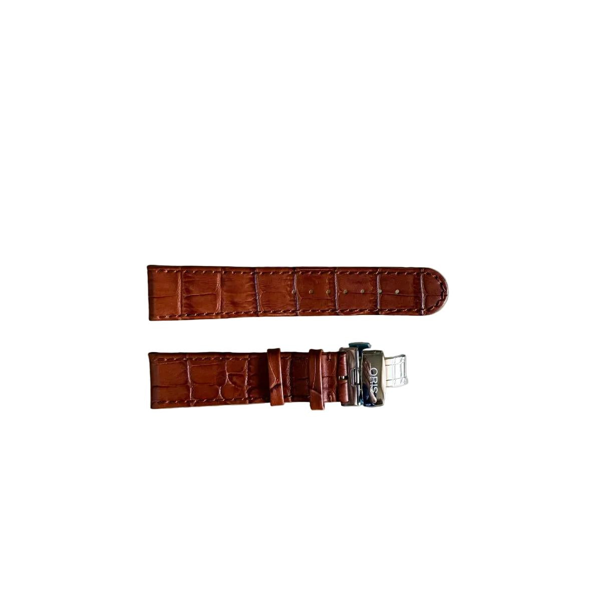 Authentic Oris Brown Leather Watch Strap Band 22mm w Buckle 6 22 42