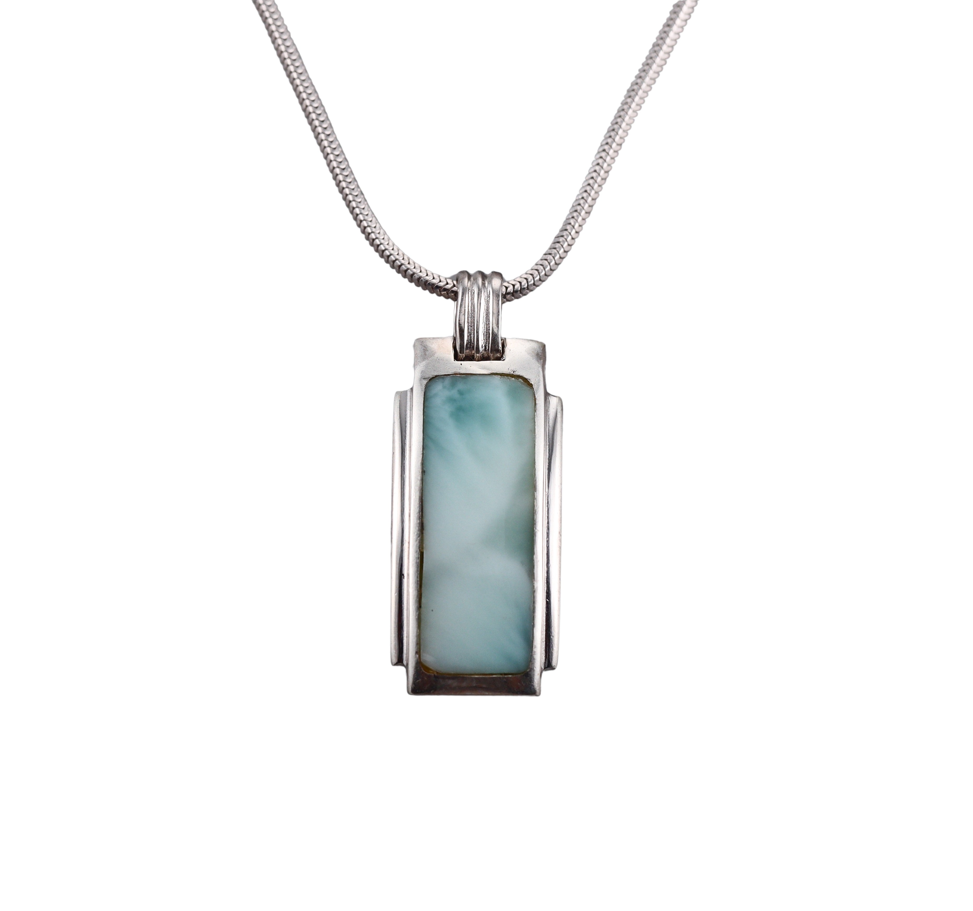 MarahLago Sterling Silver Larimar Pendant Necklace Retail $258 #068