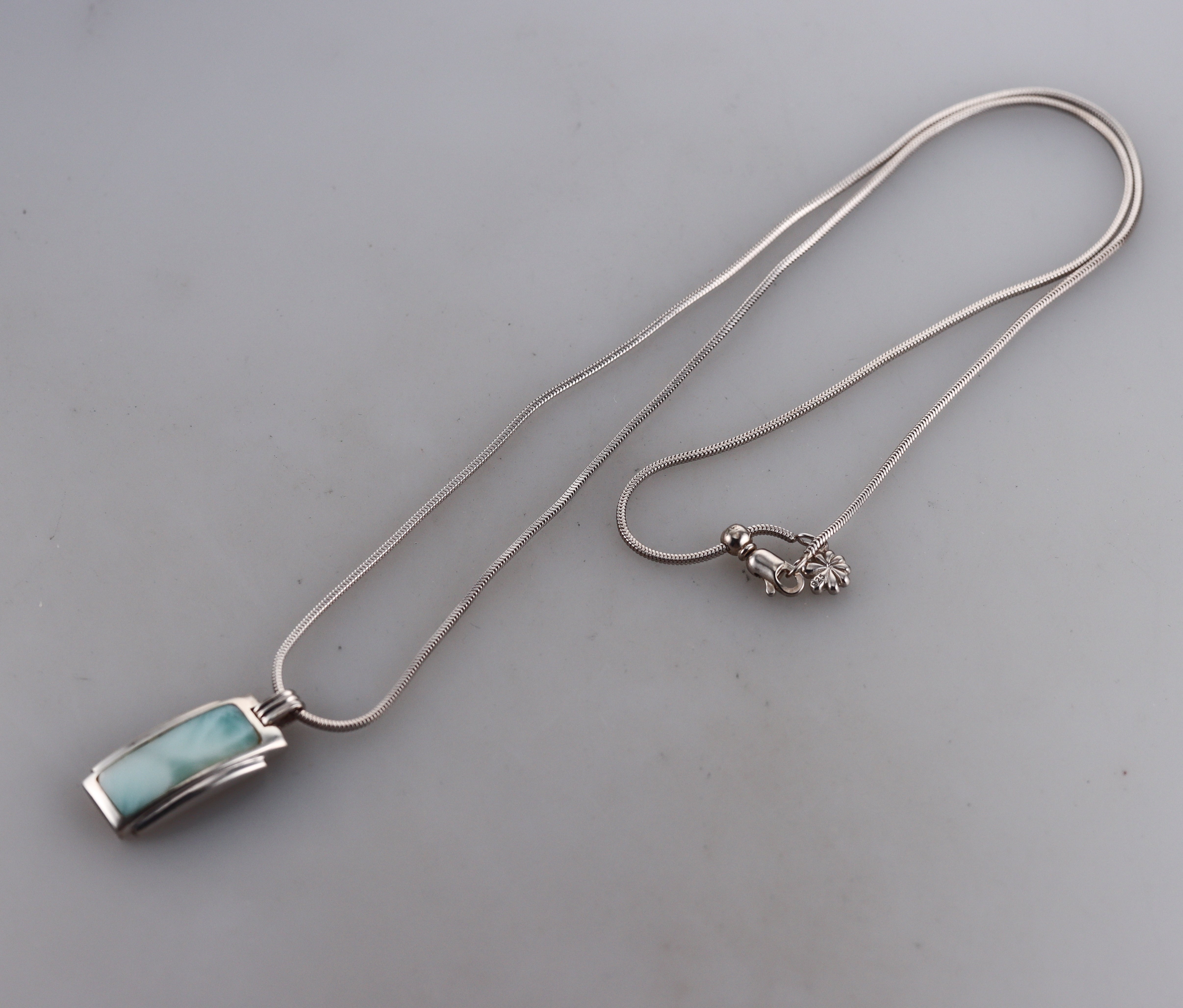 MarahLago Sterling Silver Larimar Pendant Necklace Retail $258 #068