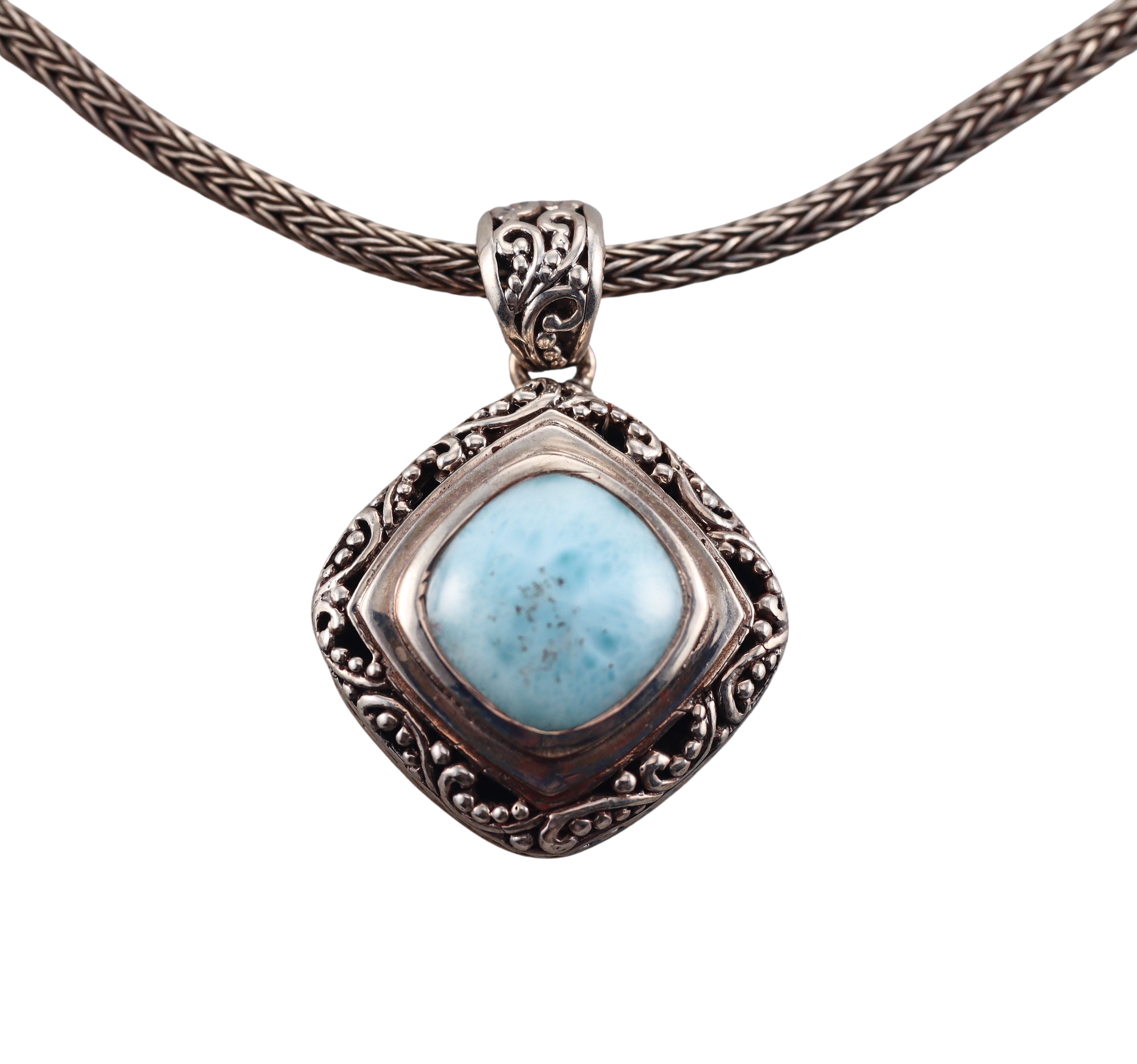MarahLago Sterling Silver Larimar Pendant Necklace Retail $465 #067