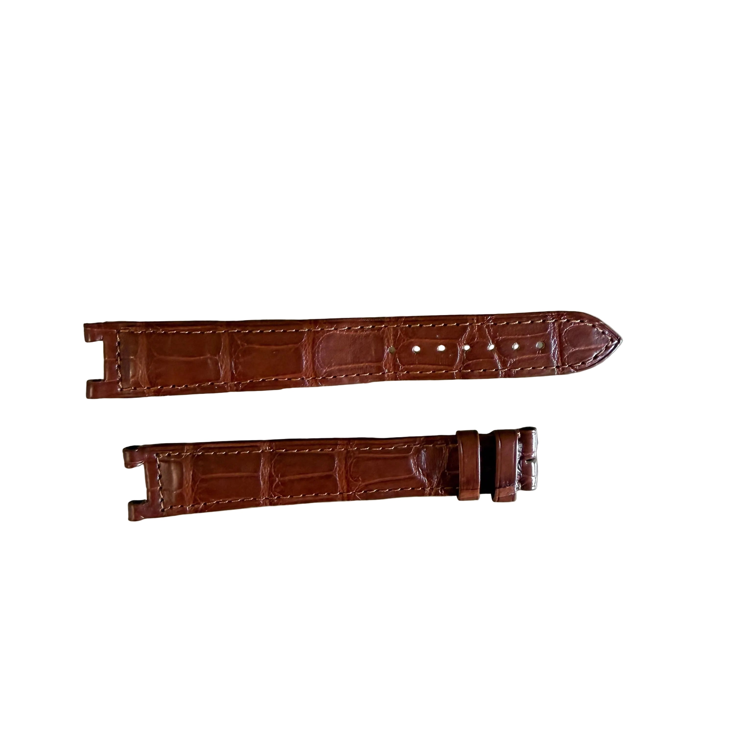 Authentic Cartier Pasha Brown Alligator Watch Strap Band 17mm KD301K12