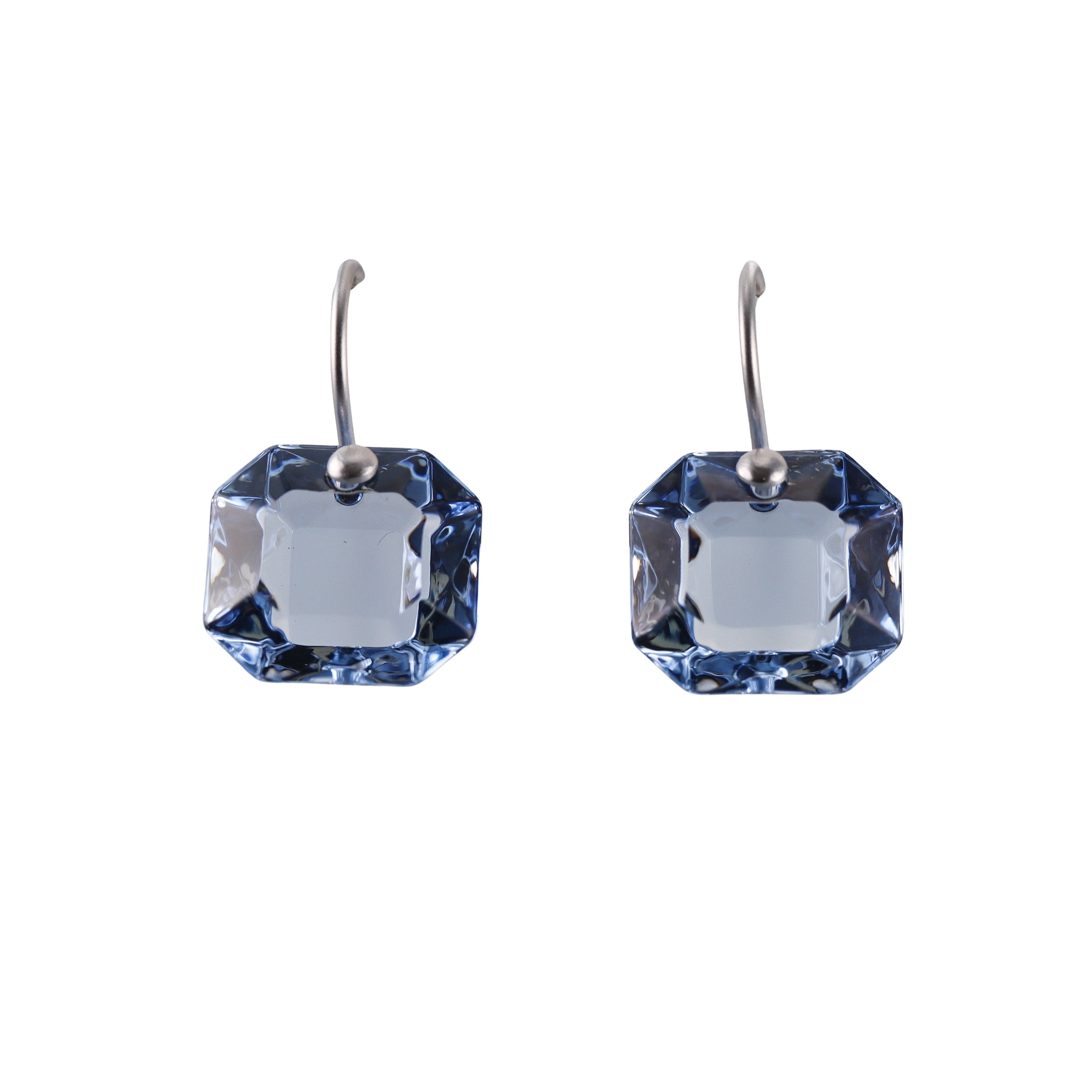 Baccarat Marie-Helene Sterling Silver Blue Crystal Drop Earrings 2810725
