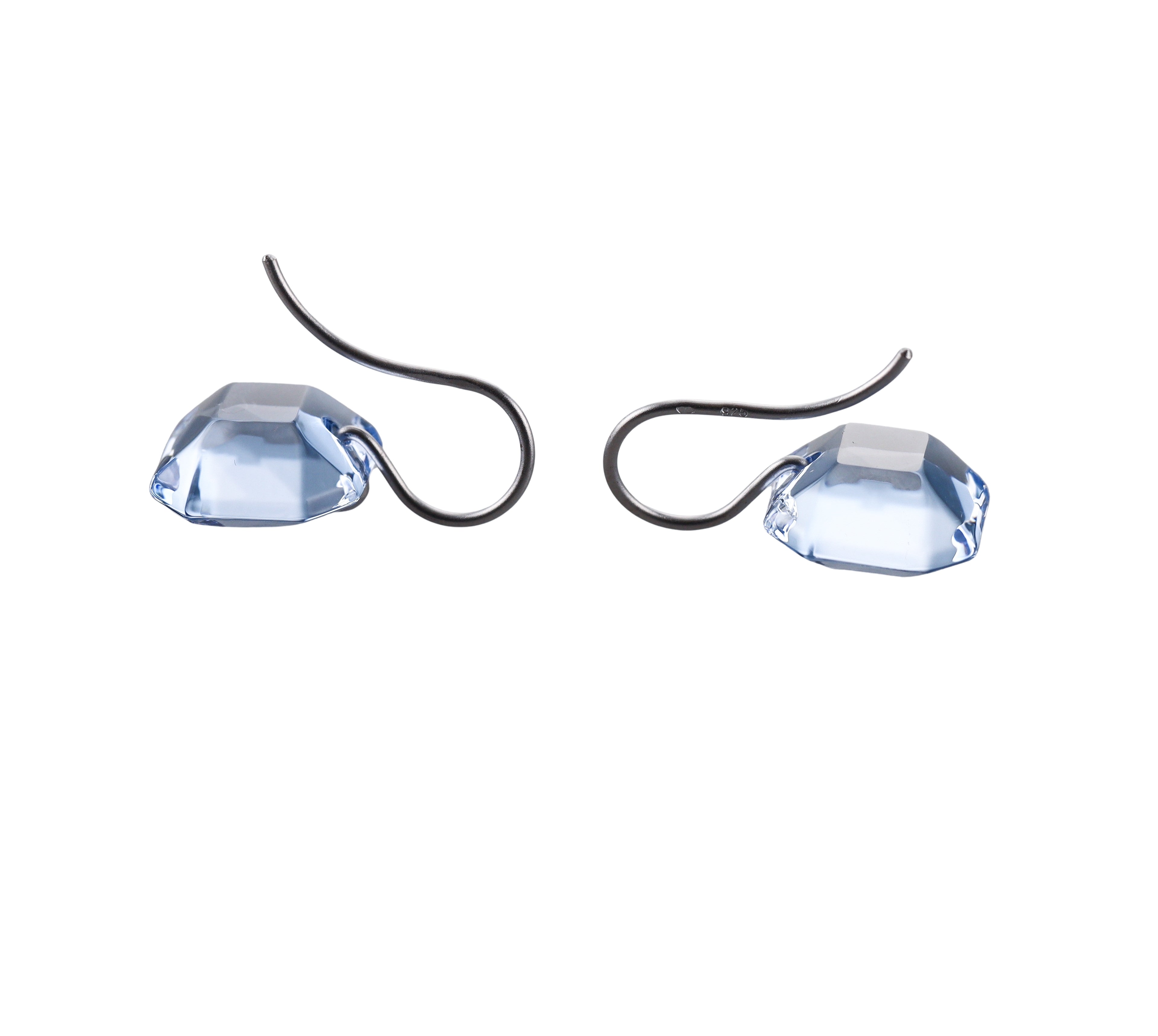 Baccarat Marie-Helene Sterling Silver Blue Crystal Drop Earrings 2810725