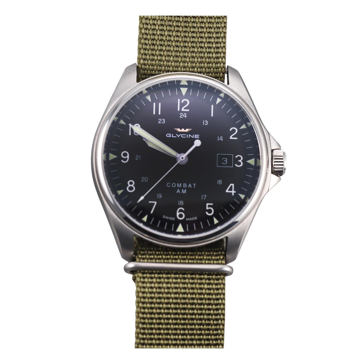 Glycine Combat AM Black Dial Automatic Watch 3890.191AT.TB2