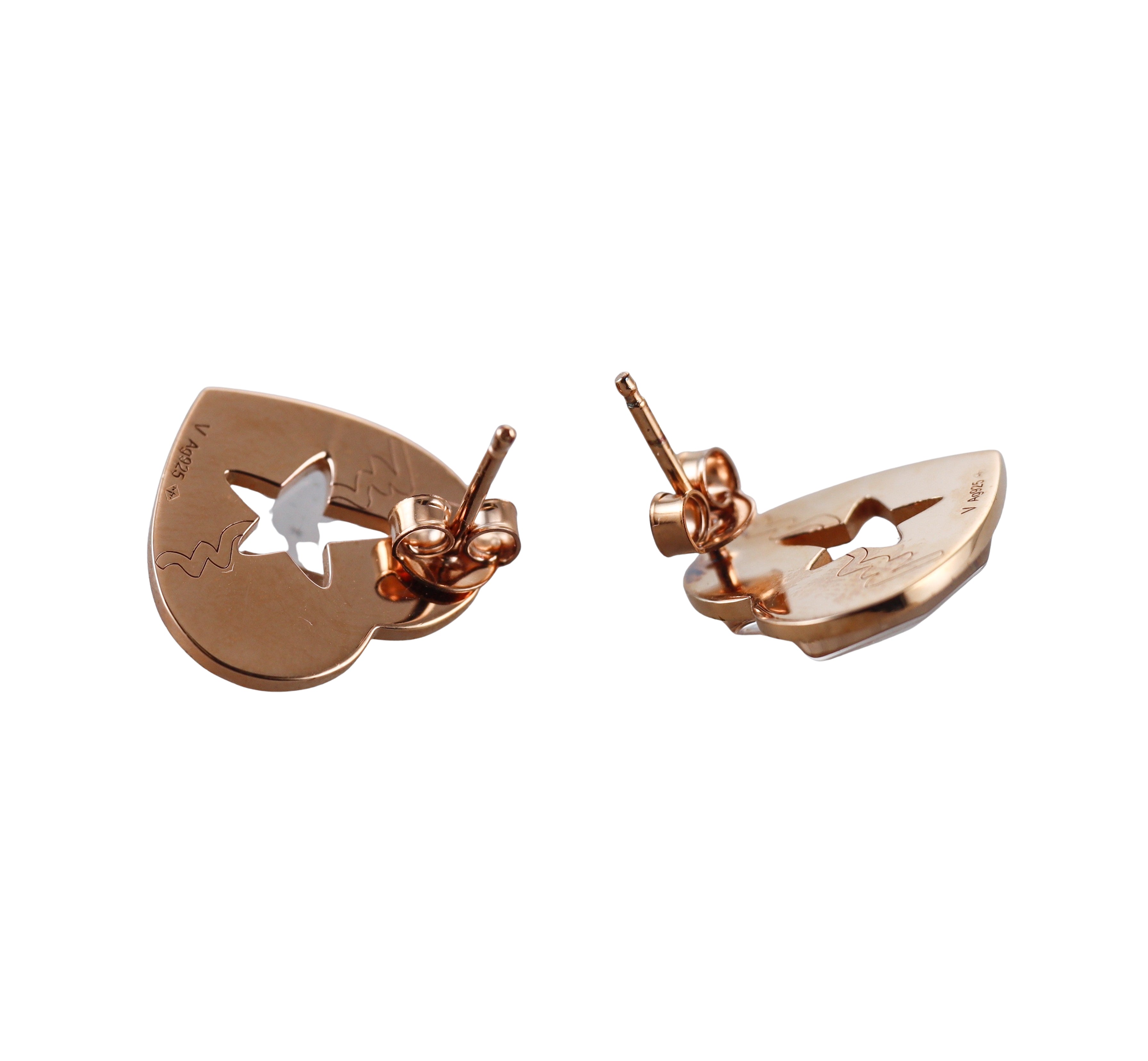 Baccarat Etoile Mon Coeur Crystal 18k Gold Vermeil Sterling Silver Heart Earrings 2812895